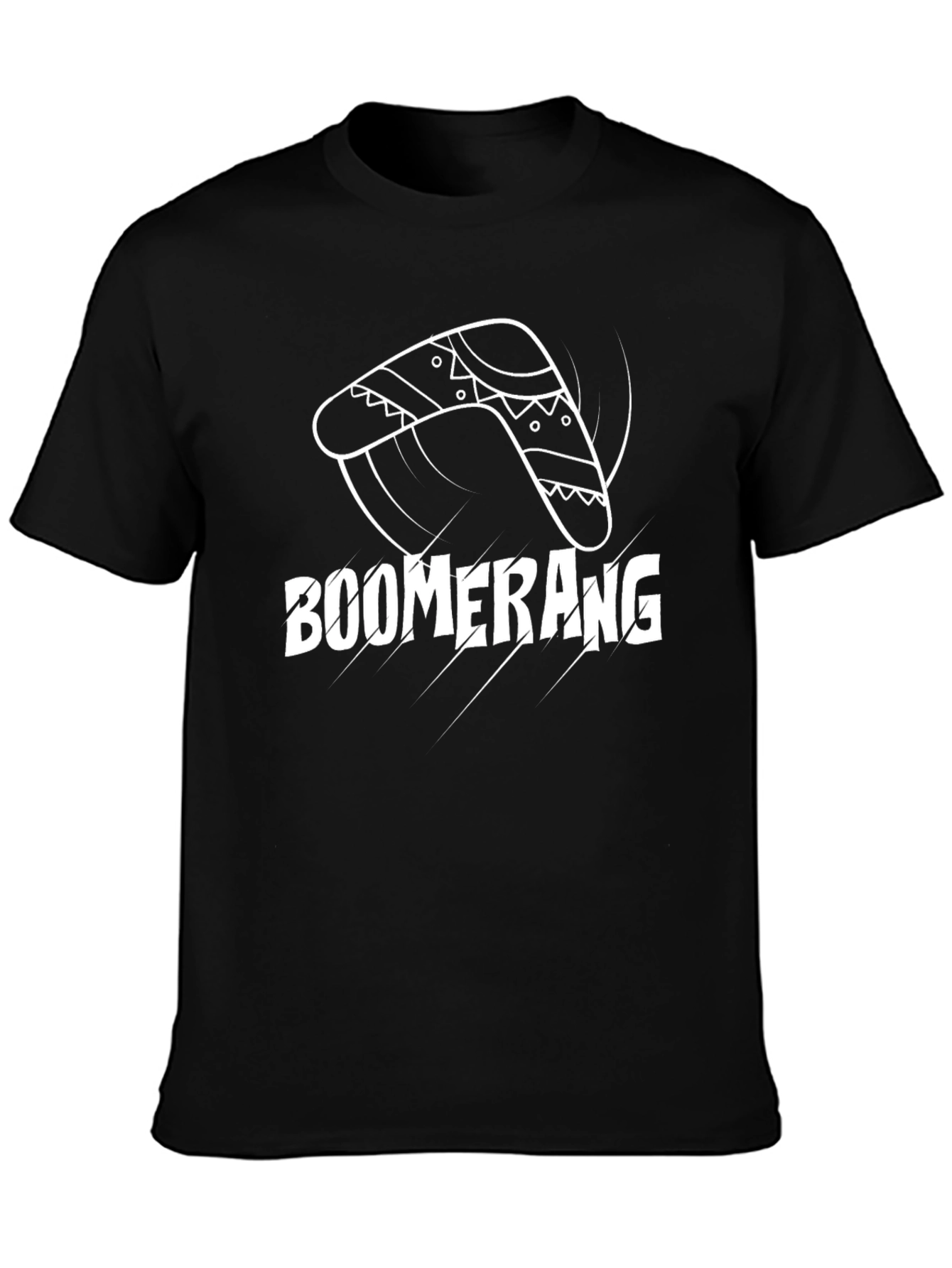Black Boomerang Graphic Tee - Black Cotton Casual Shirt view 3