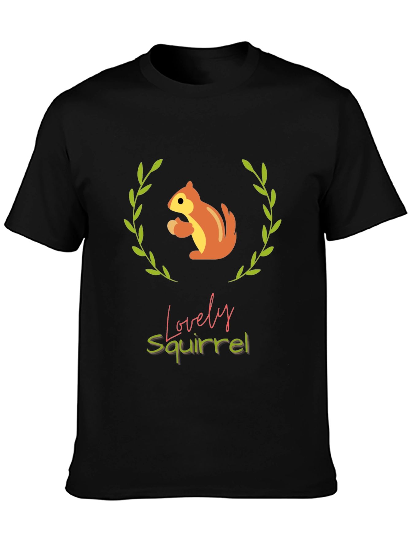 Black Lovely Squirrel Graphic Tee - Comfort & Style view 3