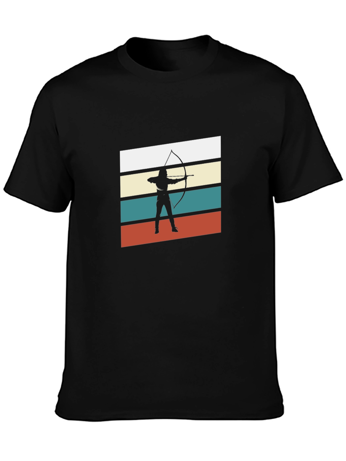 Black Archery Retro T-Shirt - Black Cotton Tee view 3