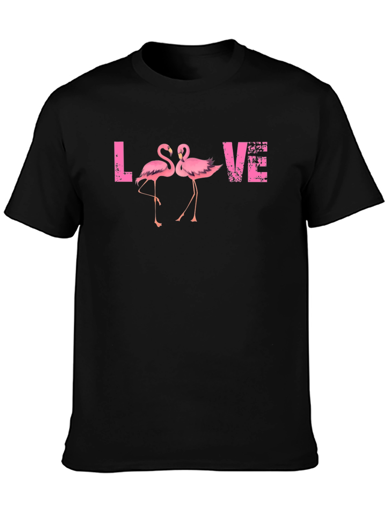 Black Flamingo LOVE Graphic Black T-Shirt view 3