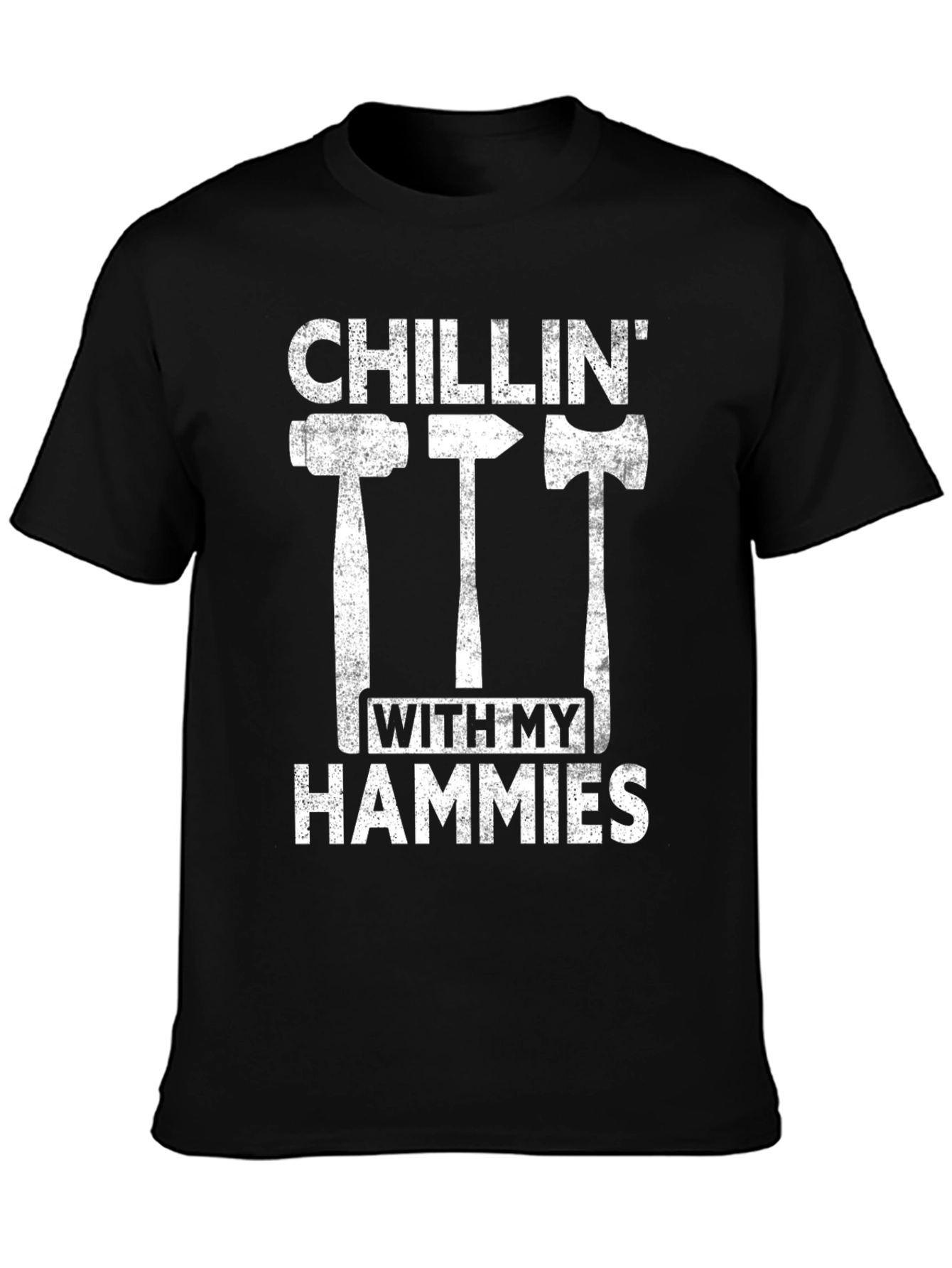Black Chillin' With My Hammies Graphic T-Shirt view 3