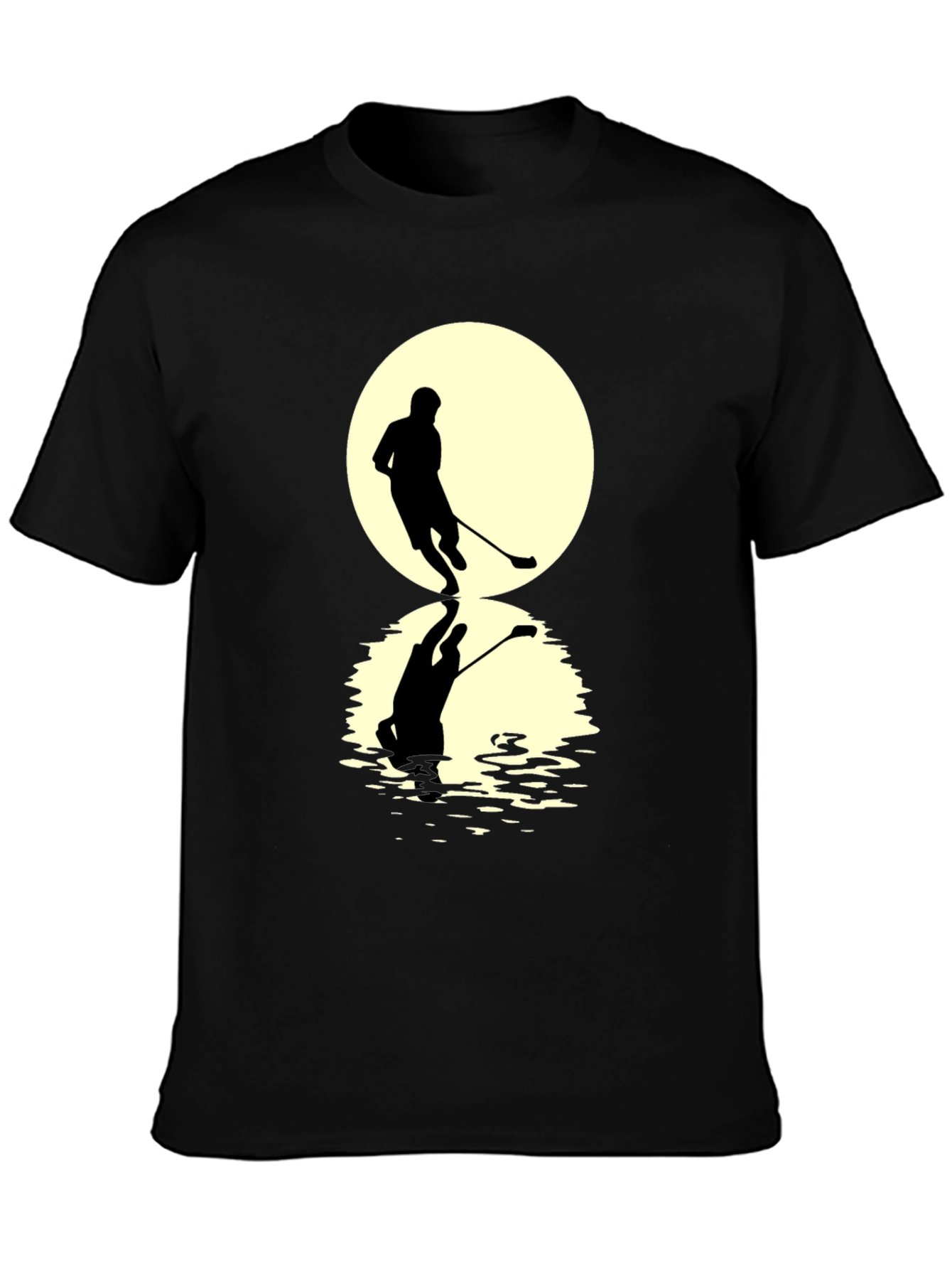 Black Hockey Player Graphic T-Shirt view 3