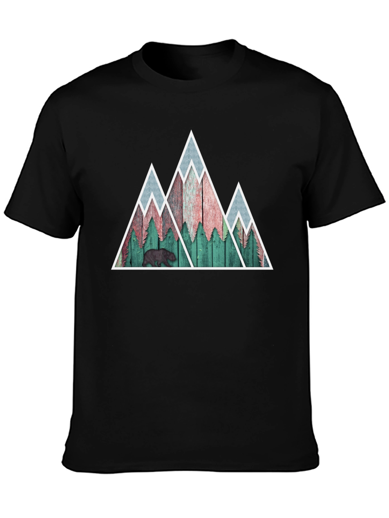 Black Mountain Bear Graphic Tee - Nature Inspired Mens Shirt view 3