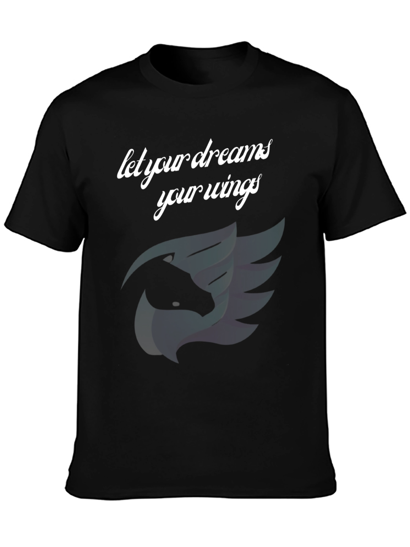 Black Dream Wings Graphic T-Shirt - Unleash Your Potential view 3