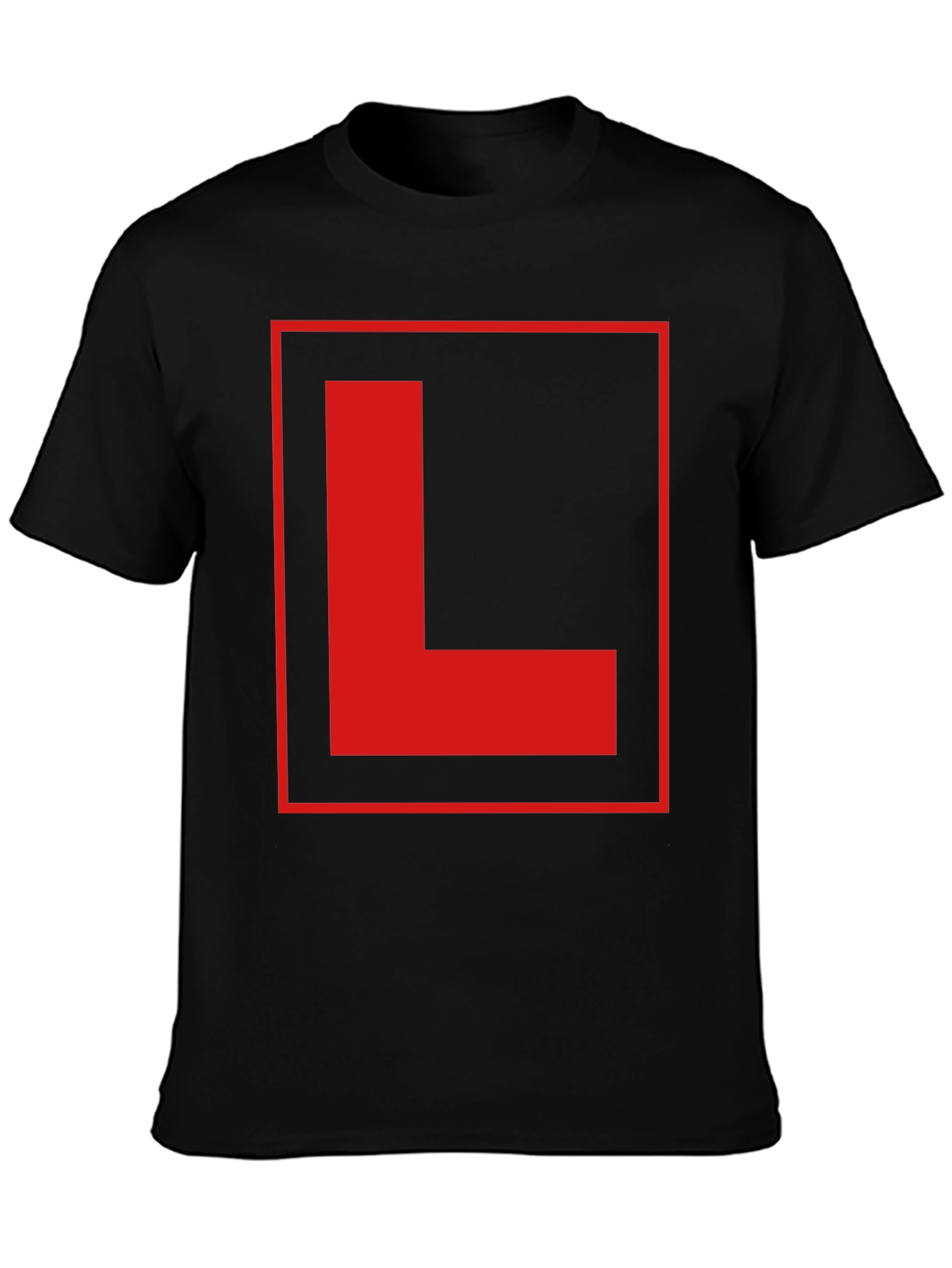 Black Red L Plate Graphic Black T-Shirt view 3