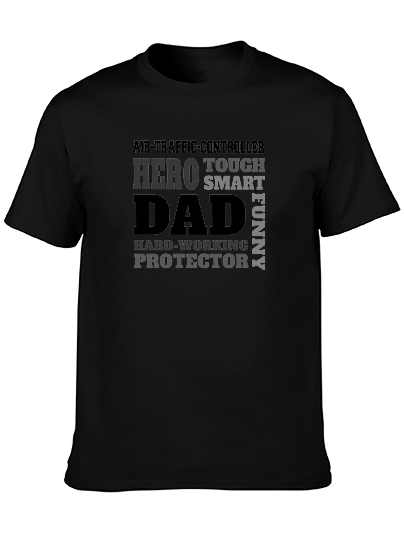 Black Air Traffic Controller Dad T-Shirt - Hero, Protector view 3