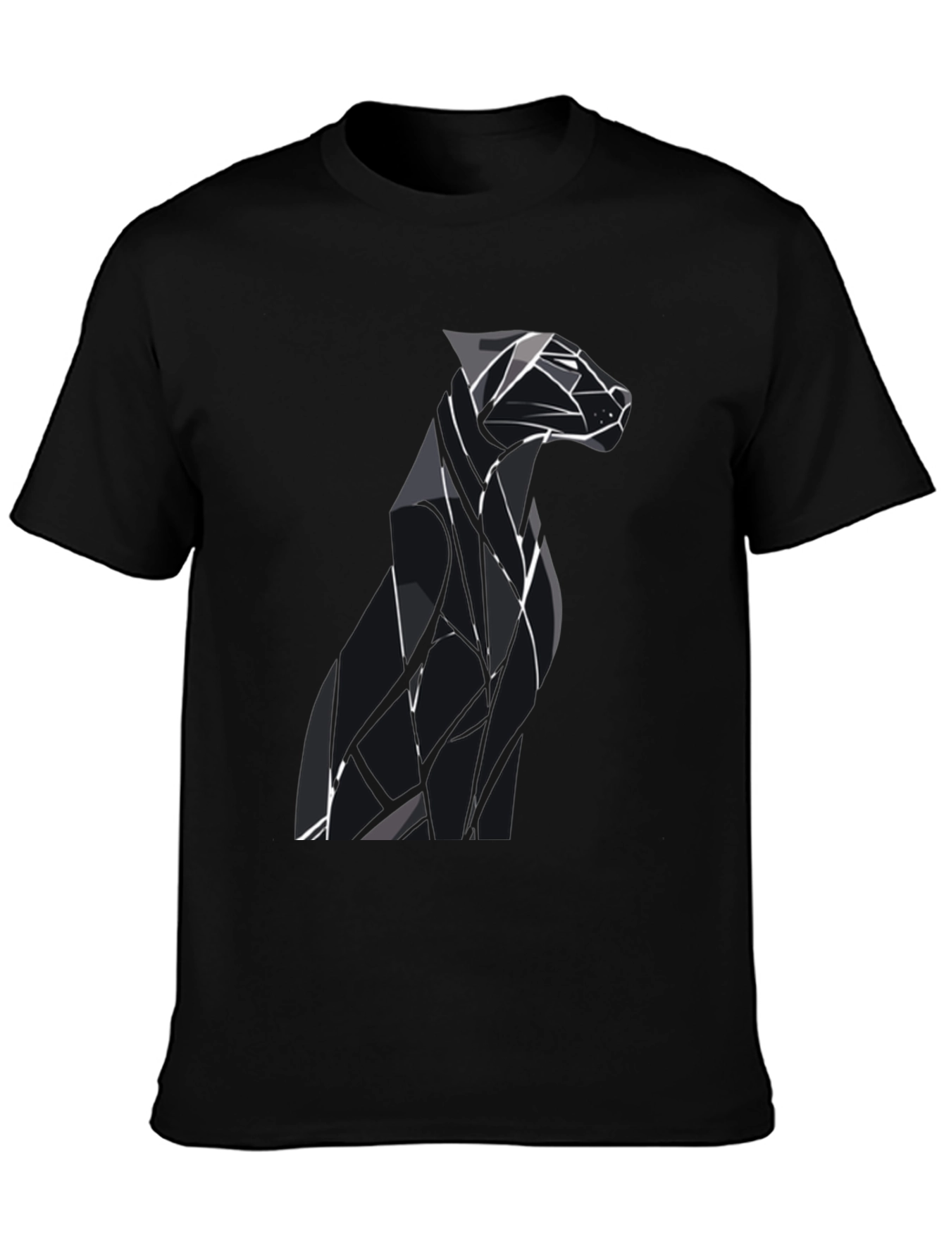 Black Geometric Dog Graphic Tee - Modern Style view 3