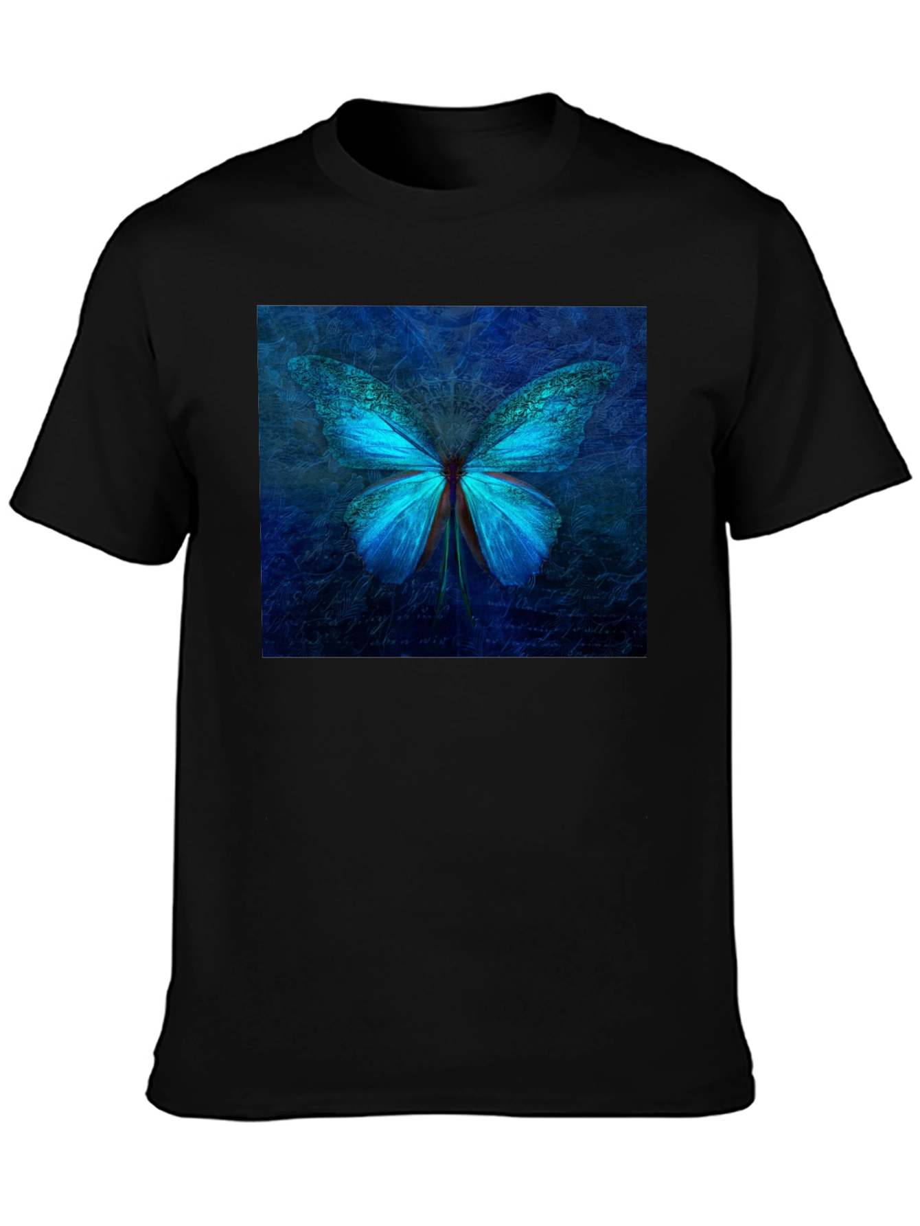 Black Butterfly Graphic Tee - Stylish Black Cotton T-Shirt view 3
