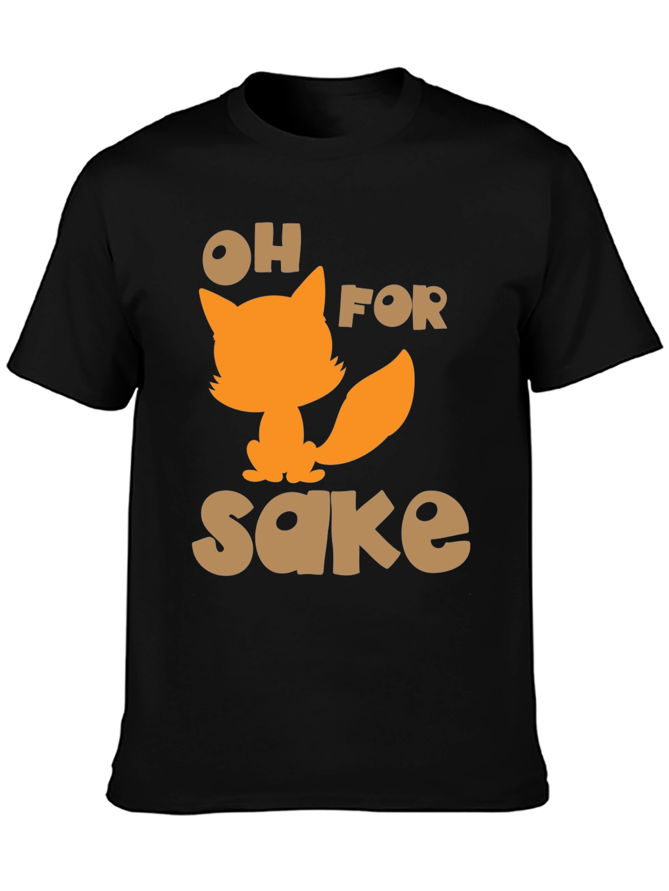Black Oh For Fox Sake Funny Graphic T-Shirt view 3