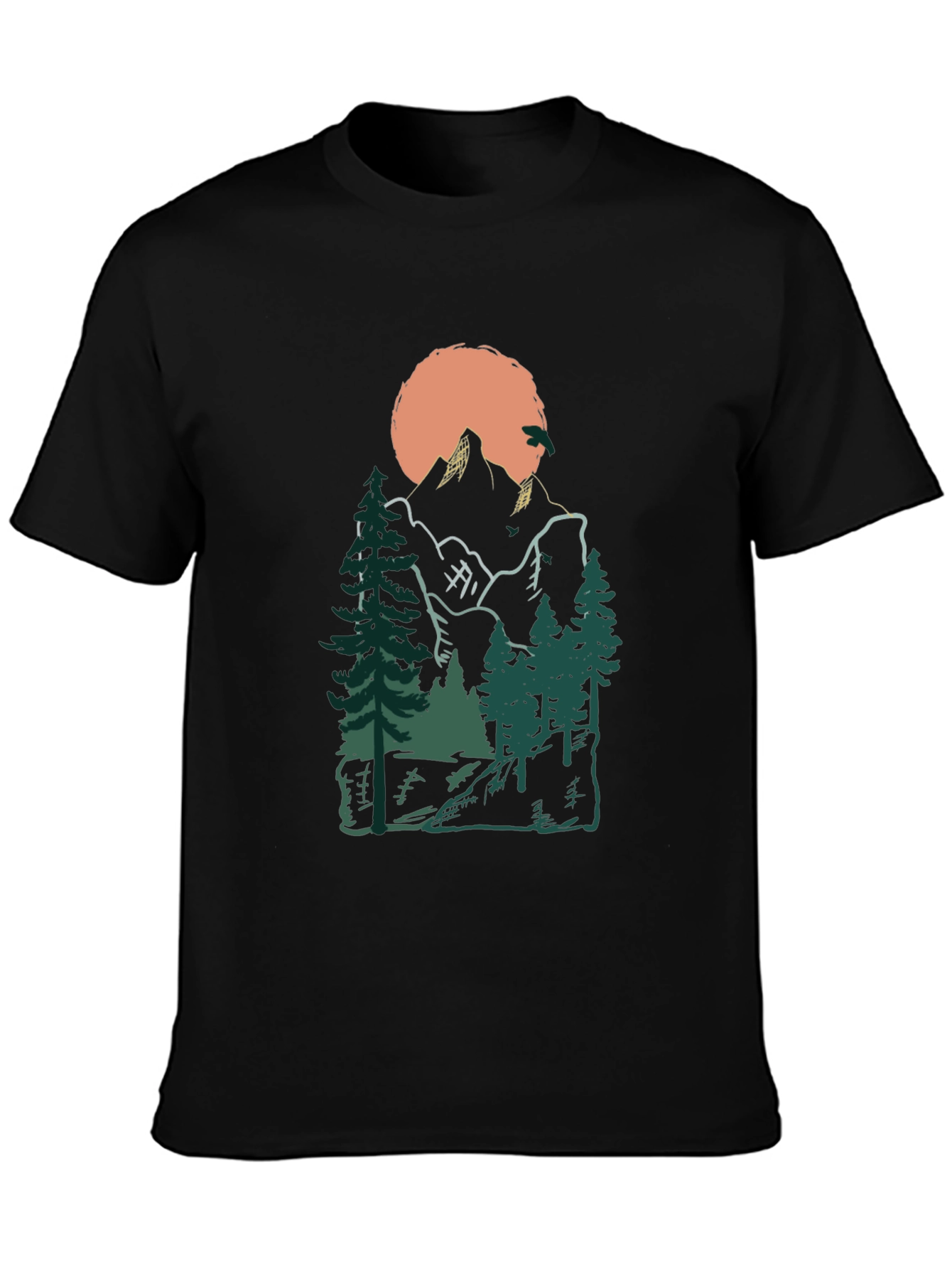 Black Mountain Sunset Graphic Tee - Nature Lover's Shirt view 3
