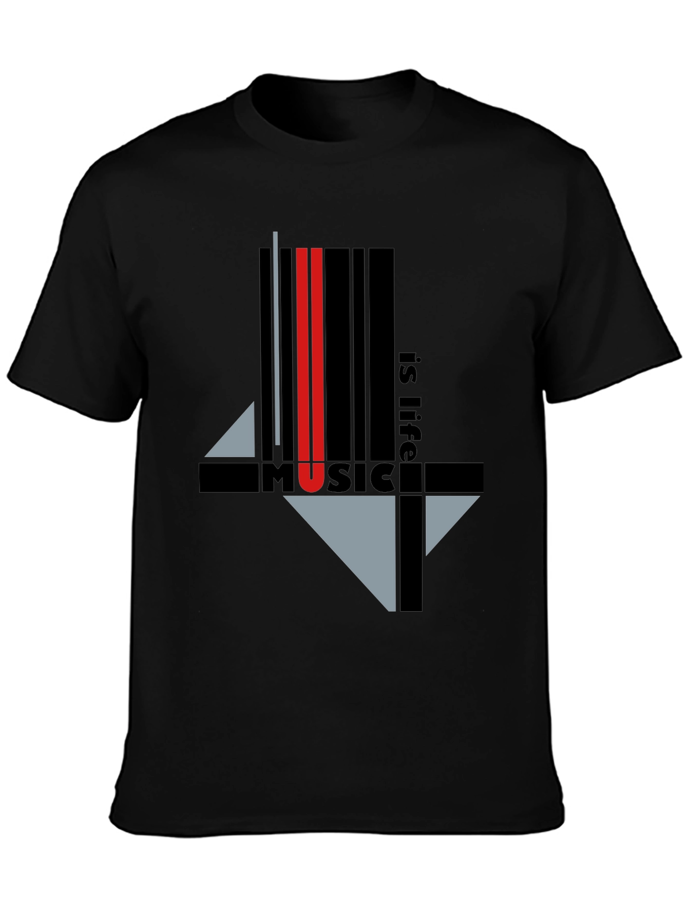 Black Music is Life Graphic Tee - Black view 3