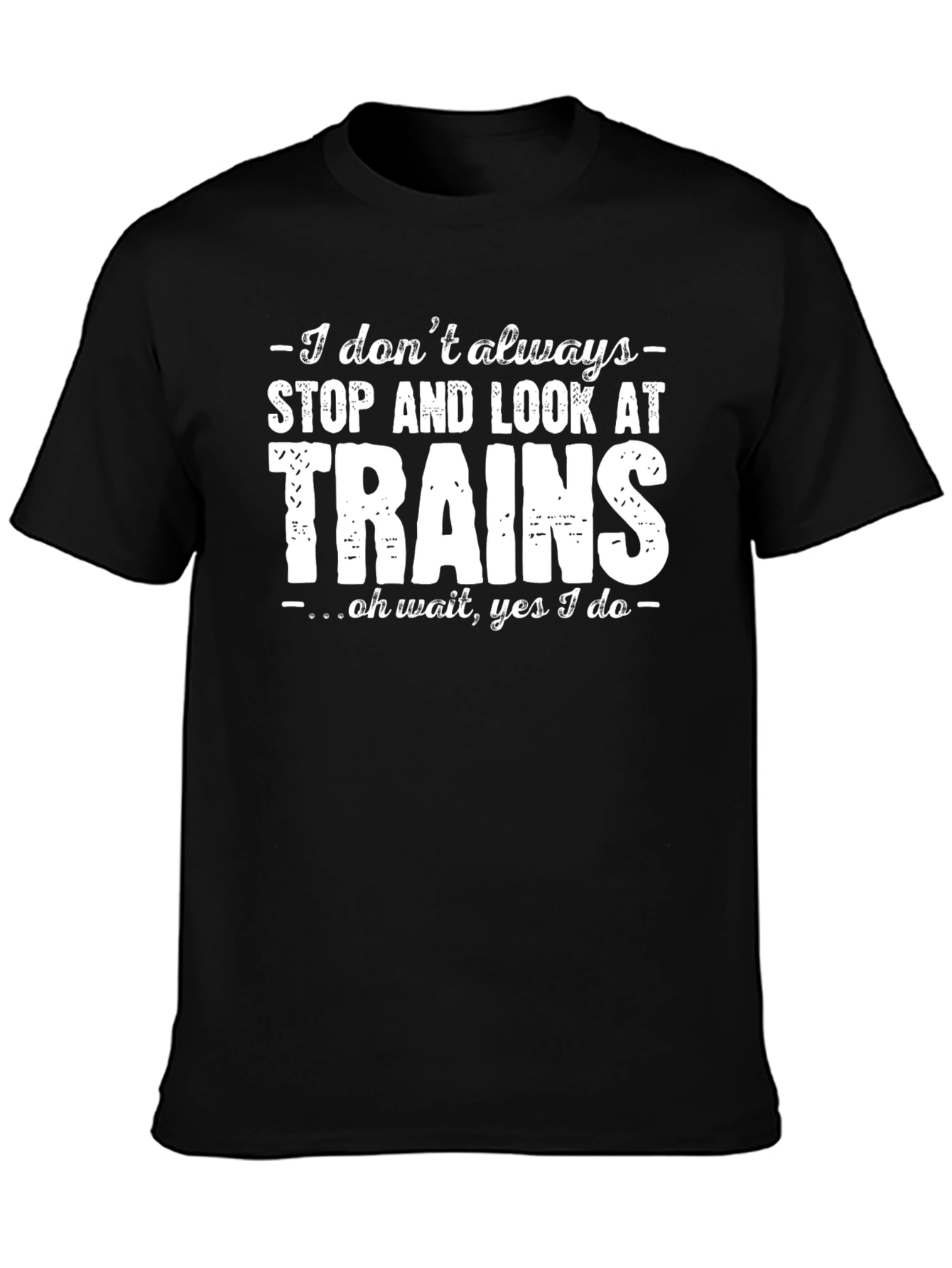 Black Train Enthusiast Graphic Tee - Funny Slogan T-Shirt view 3