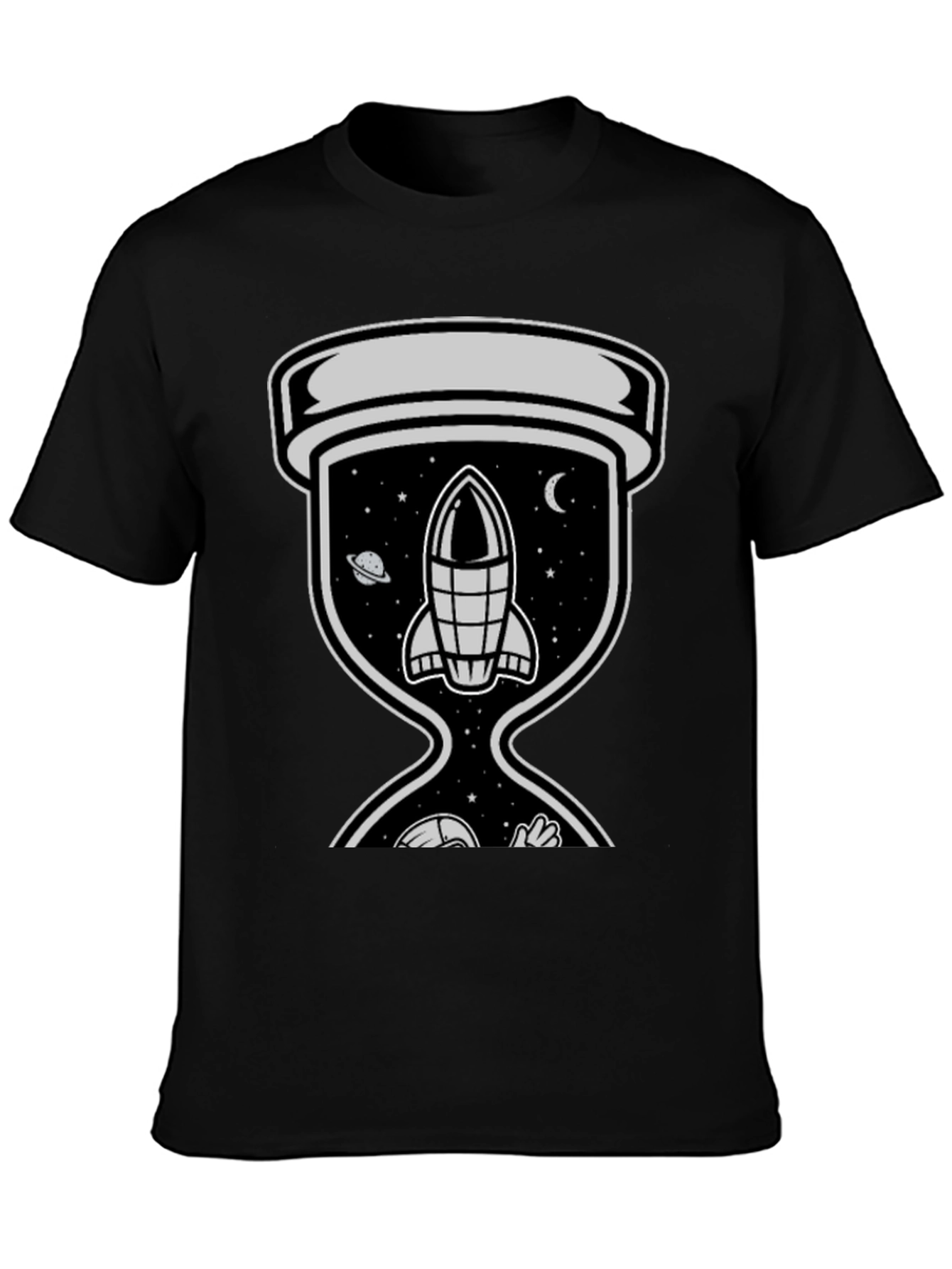 Black Space Hourglass Graphic Tee - Trendy Black T-Shirt view 3