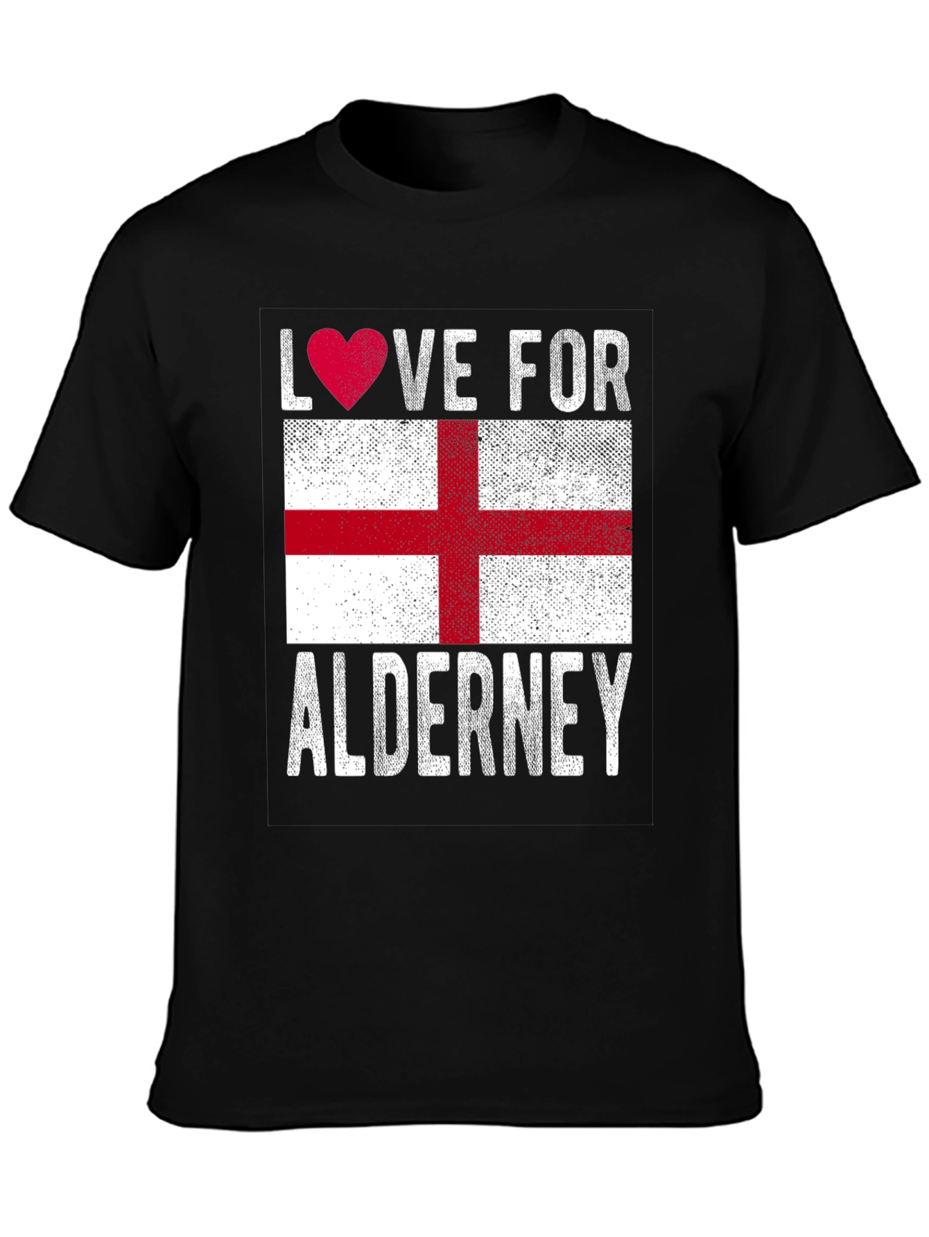 Black Love for Alderney Flag T-Shirt view 3