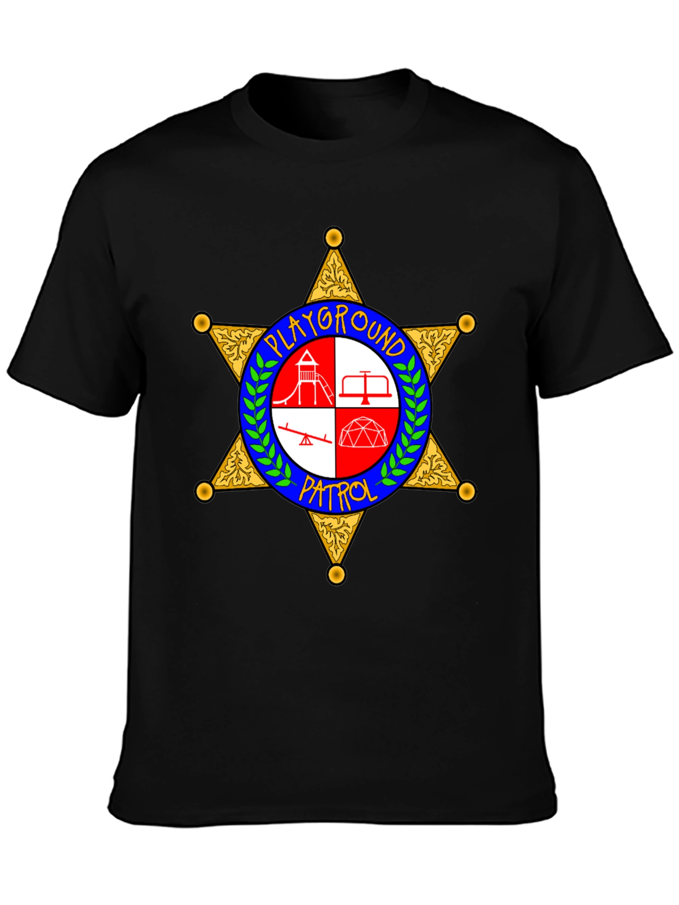 Black Playground Patrol Sheriff Star T-Shirt view 3
