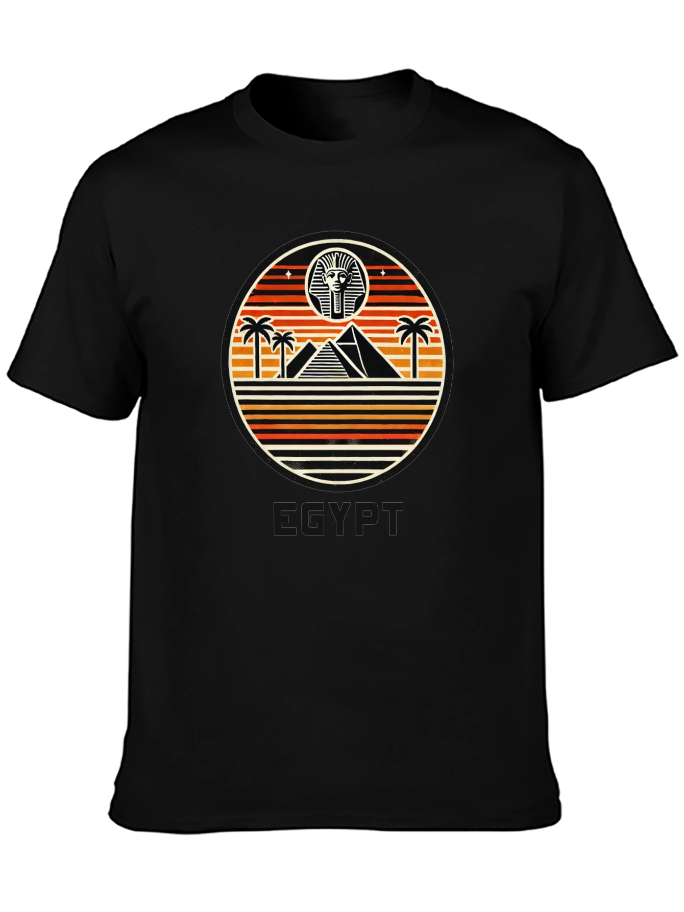 Black Retro Egyptian Pyramid T-Shirt view 3