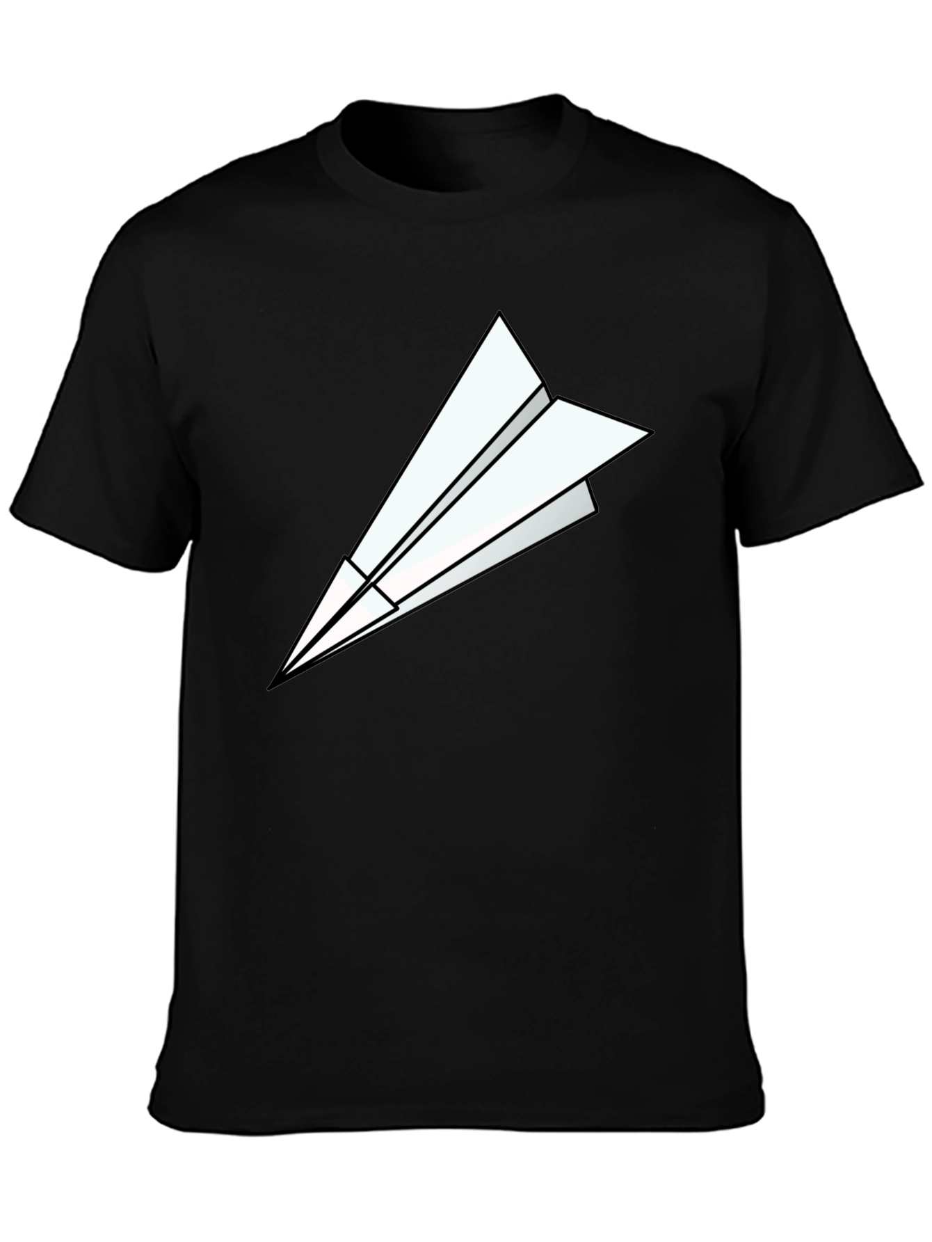 Black Paper Airplane Graphic Tee - Modern Black T-Shirt view 3