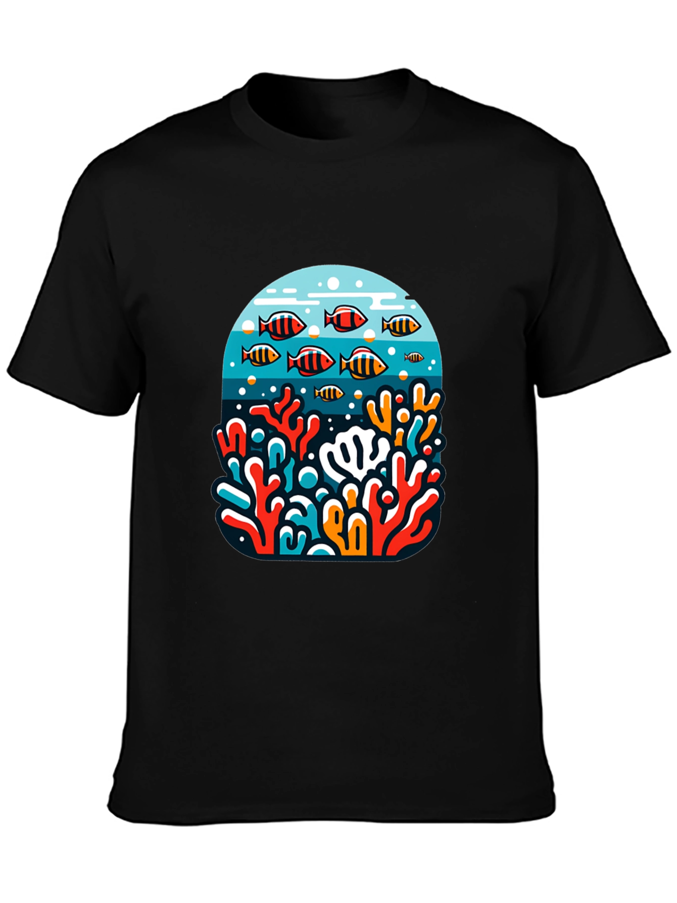Black Ocean Reef Graphic Tee - Black view 3