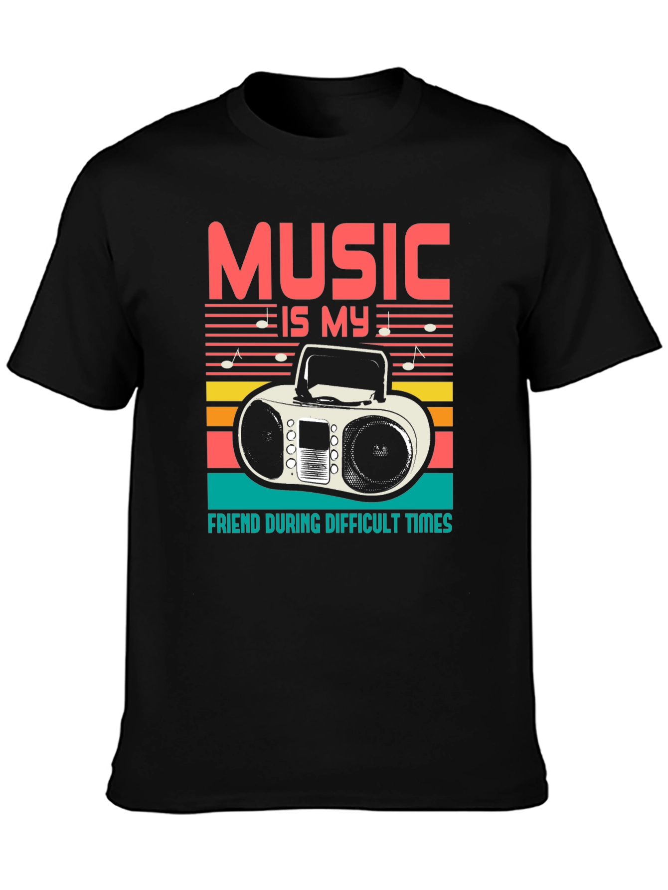Black Music is My Friend Graphic T-Shirt view 3