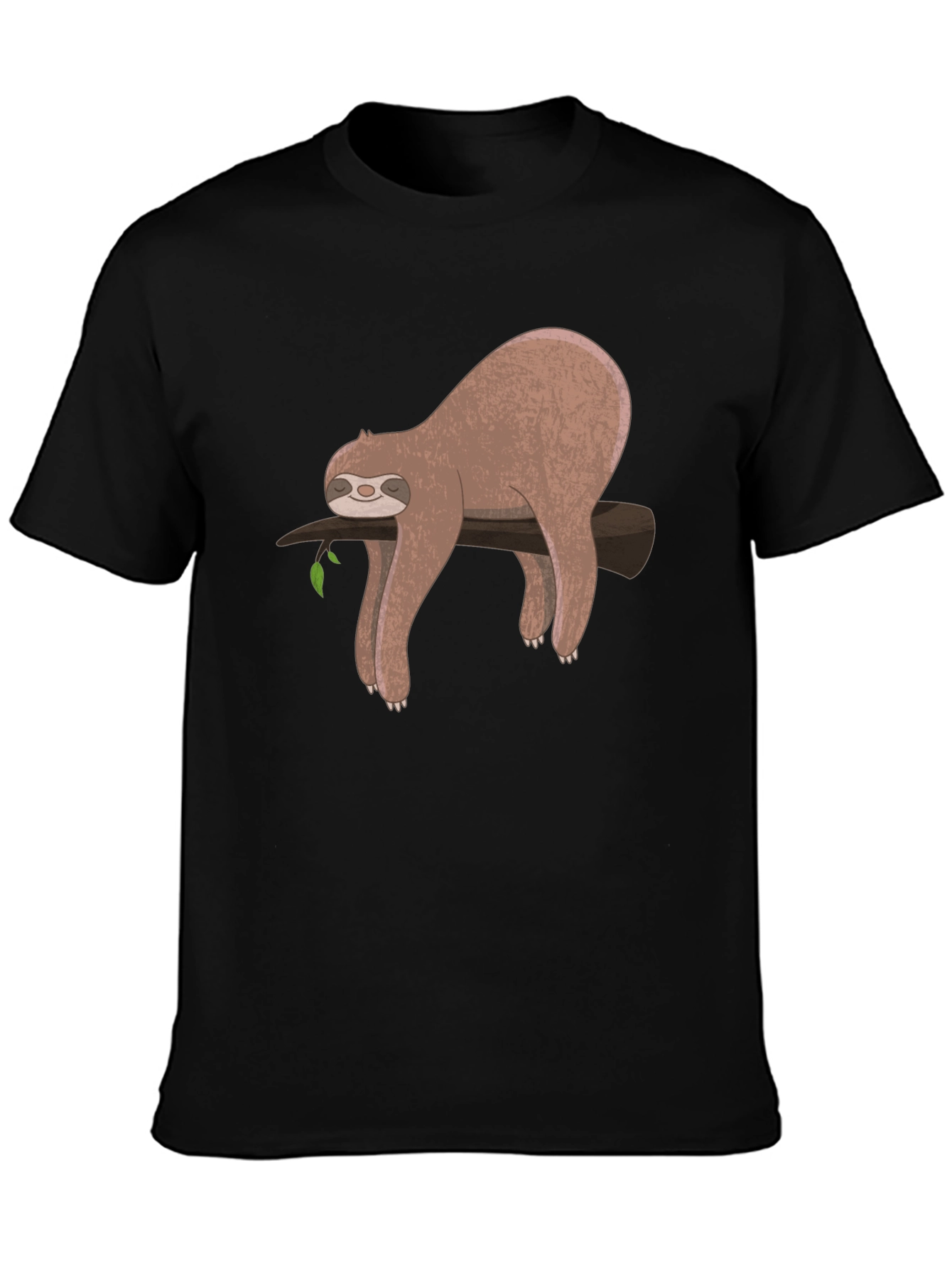 Black Lazy Sloth Graphic T-Shirt - Relaxed Fit view 3