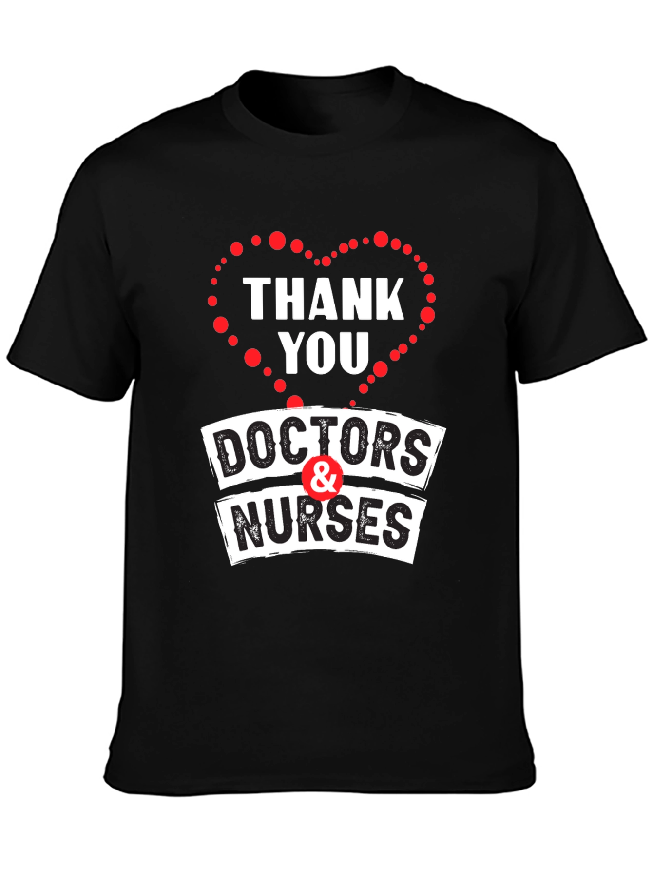Black Thank You Doctors & Nurses Graphic T-Shirt view 3