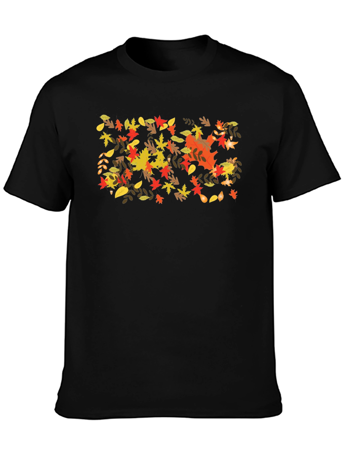 Black Autumn Leaves Graphic Tee - Fall Season Style view 3