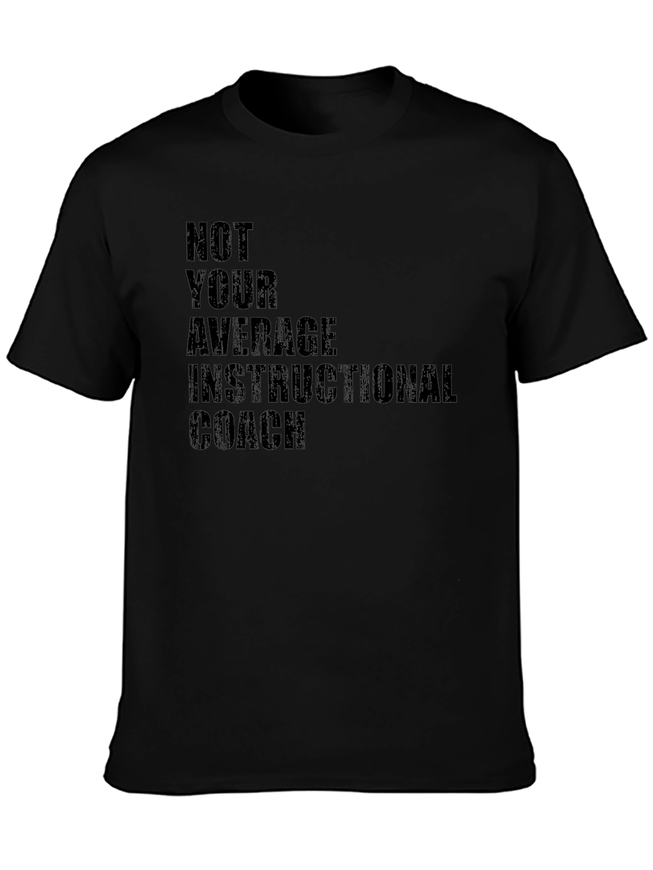 Black Instructional Coach Black T-Shirt view 3