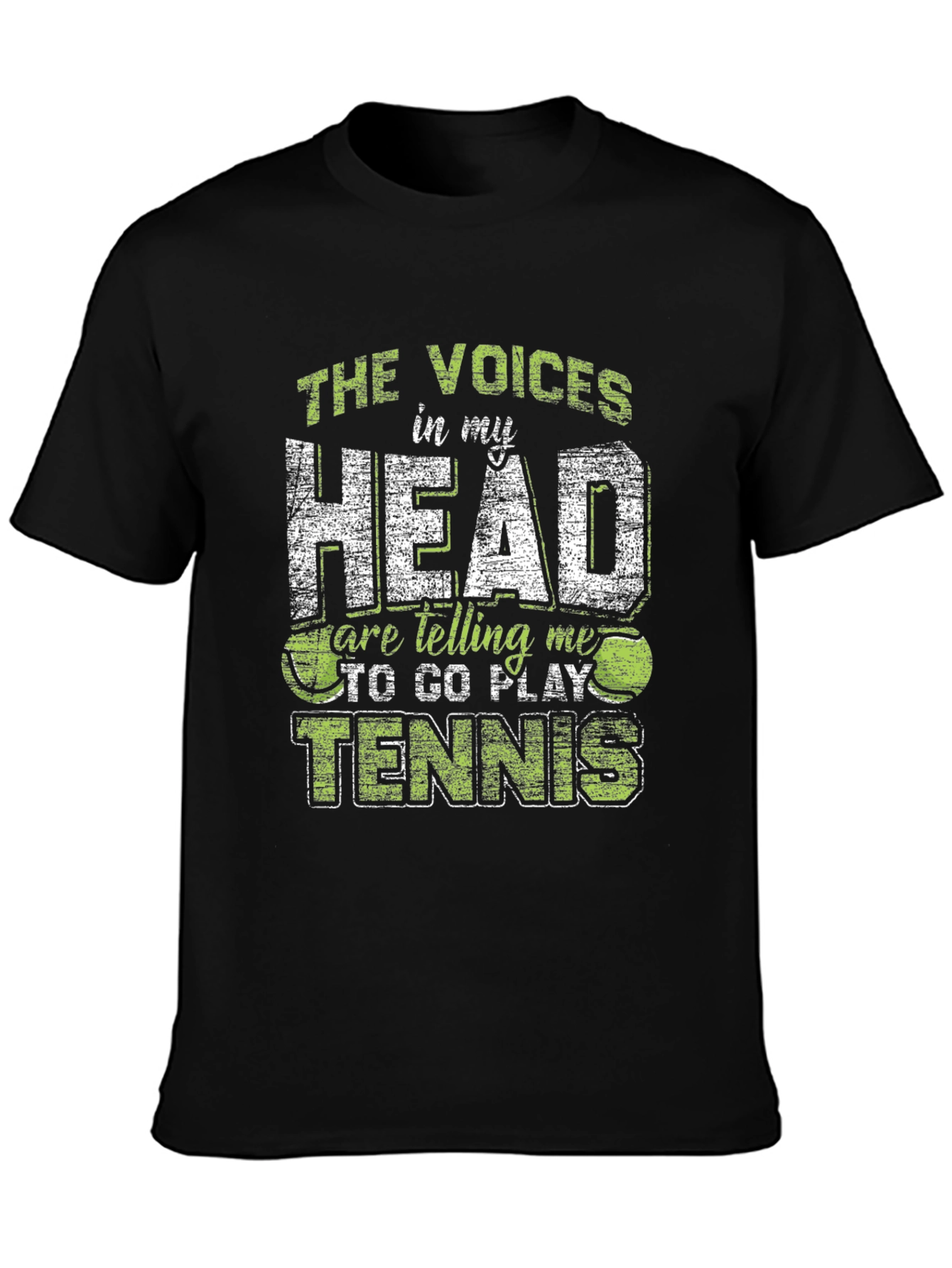 Black Tennis Lover T-Shirt - The Voices in My Head view 3