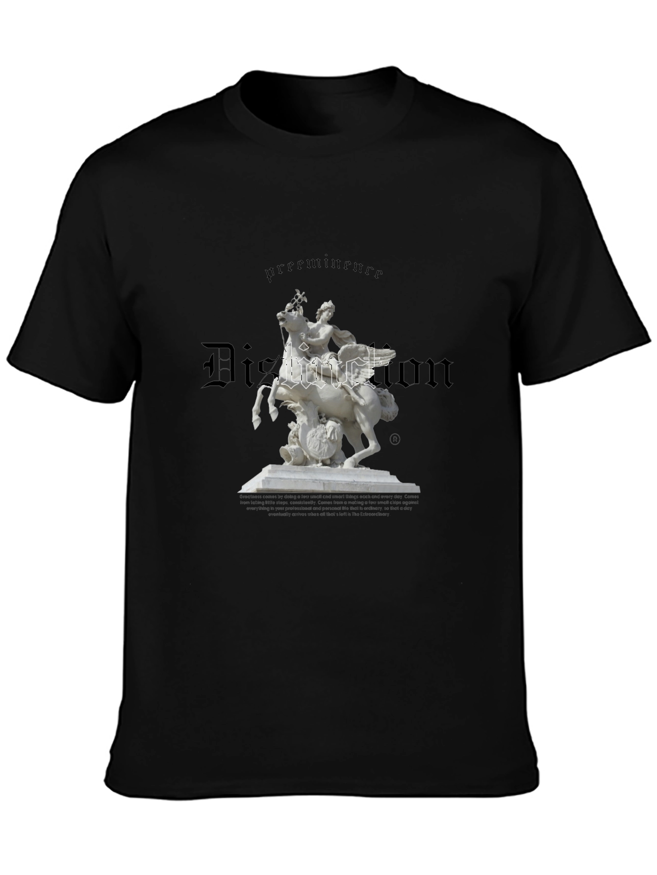 Black Statue Graphic Tee - Premium Cotton Blend view 3