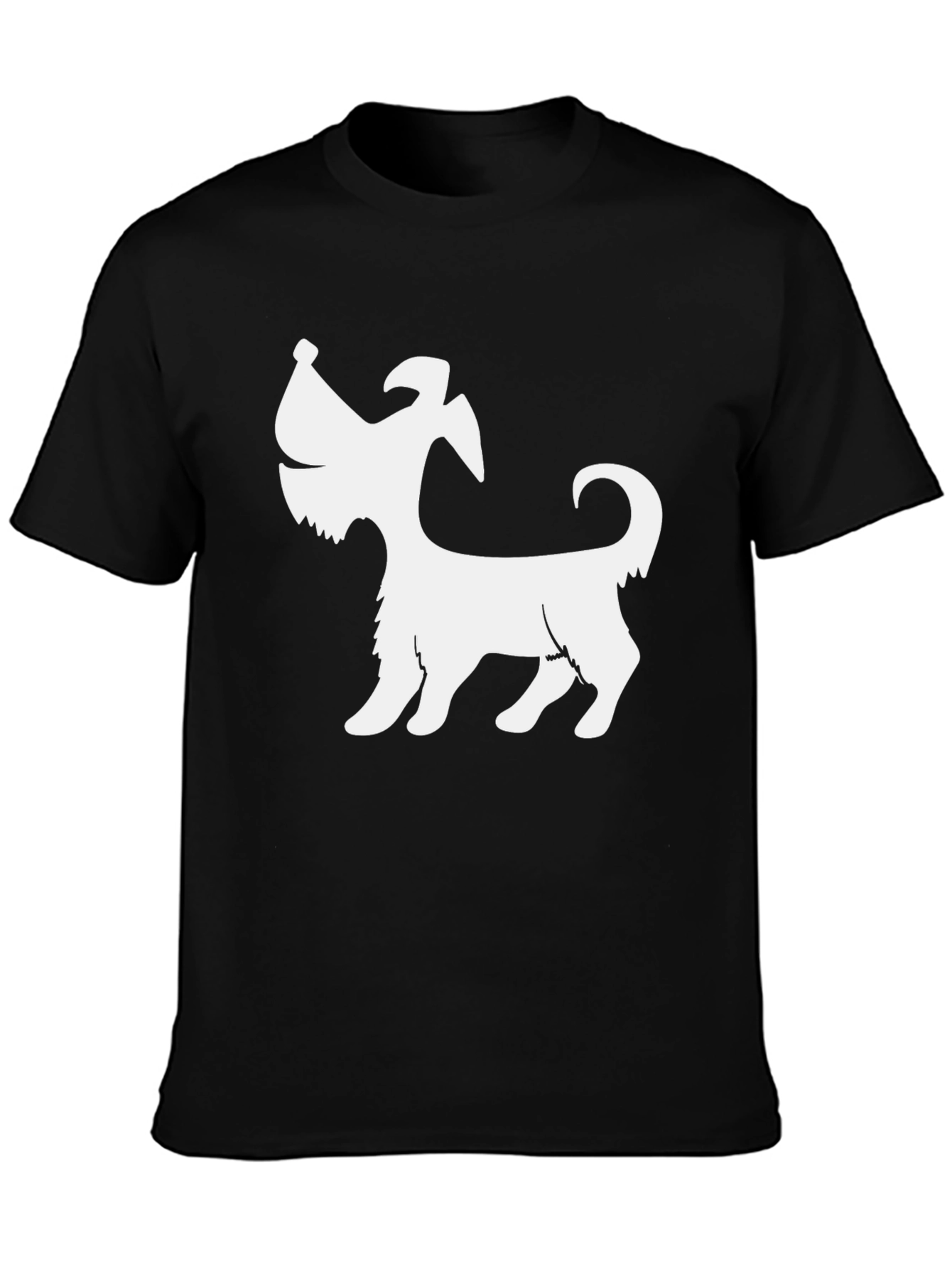 Black Dog Silhouette Black T-Shirt view 3