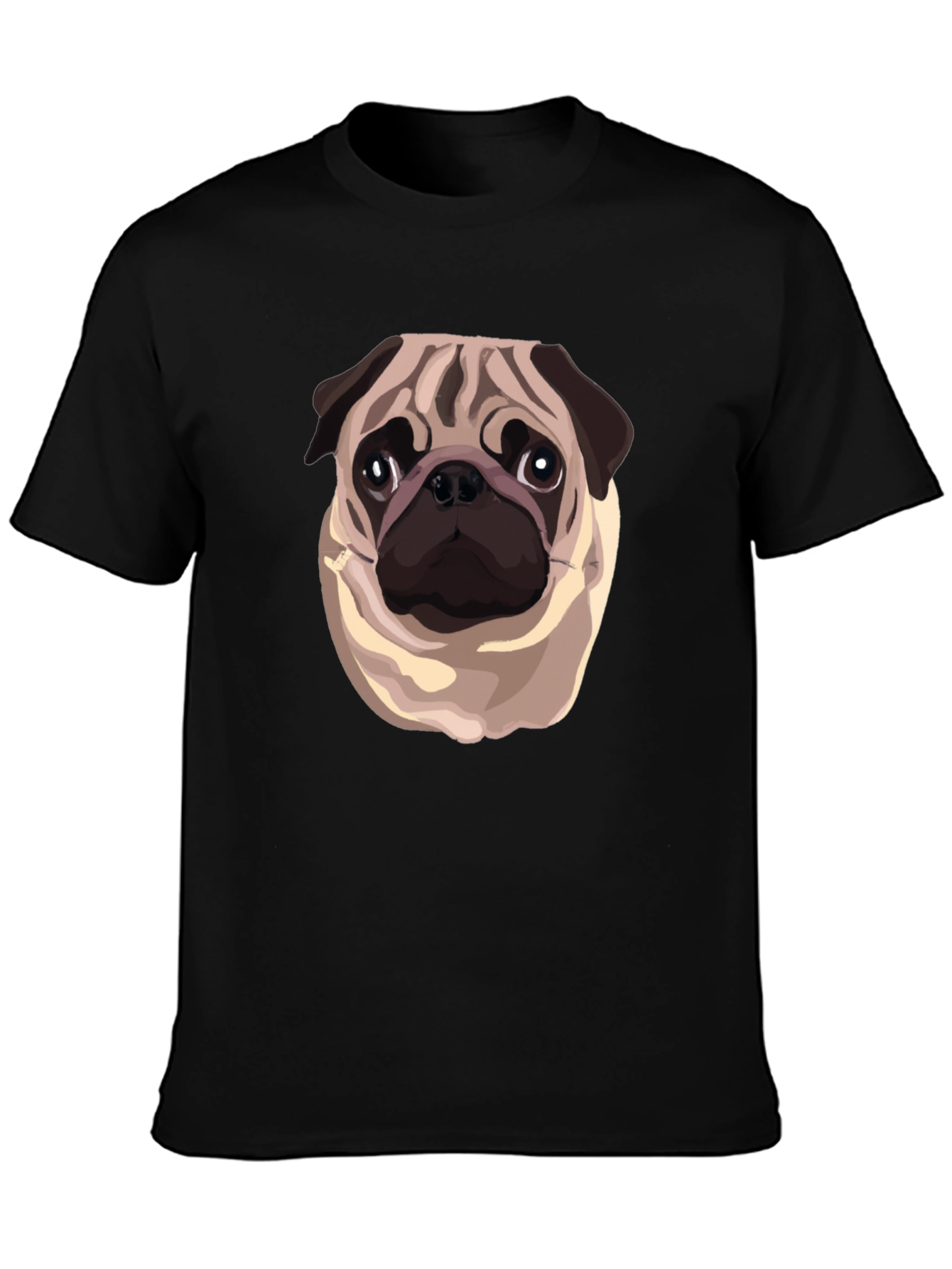Black Pug Graphic Black T-Shirt view 3