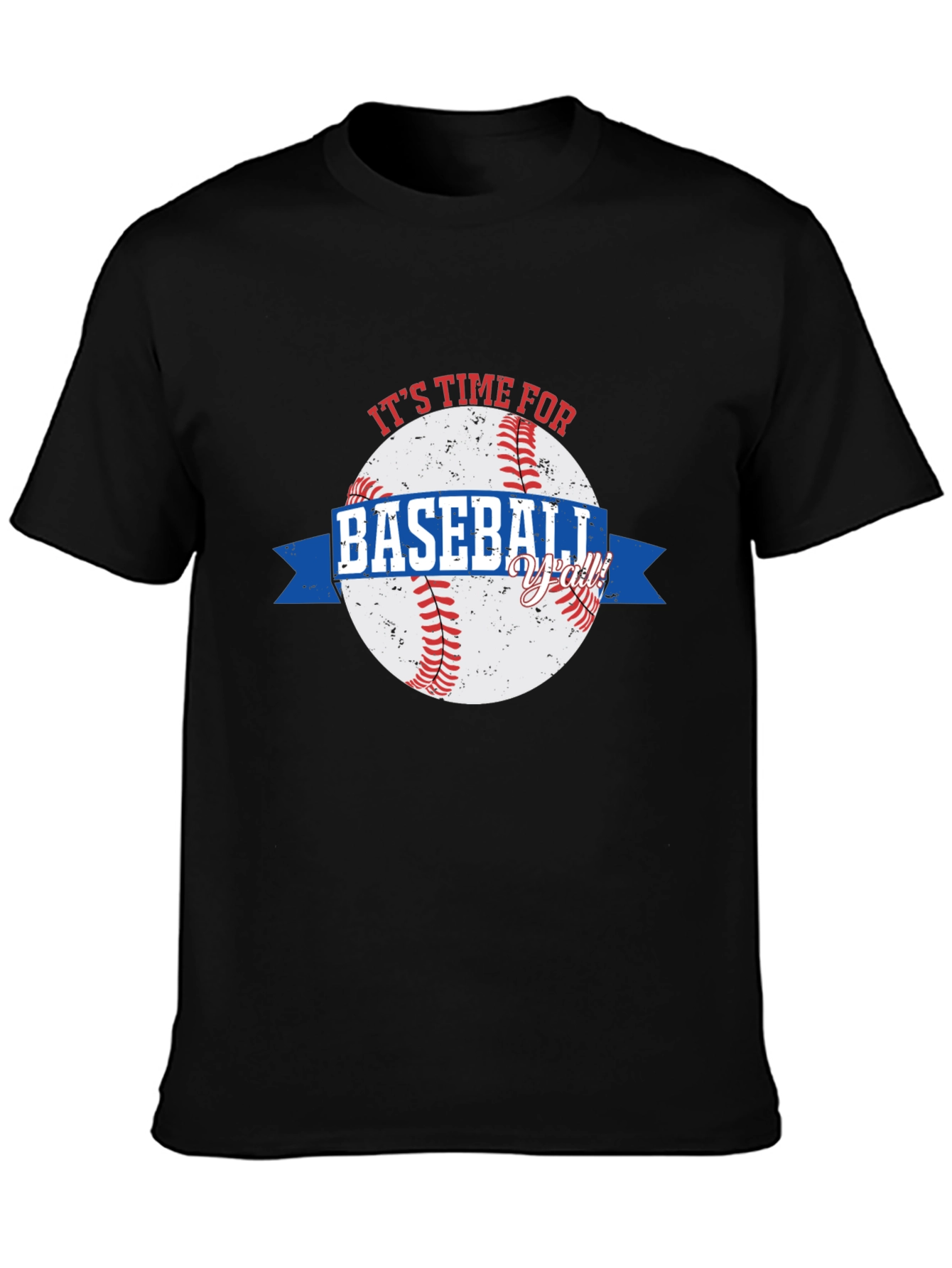 Black It's Time for Baseball T-Shirt view 3