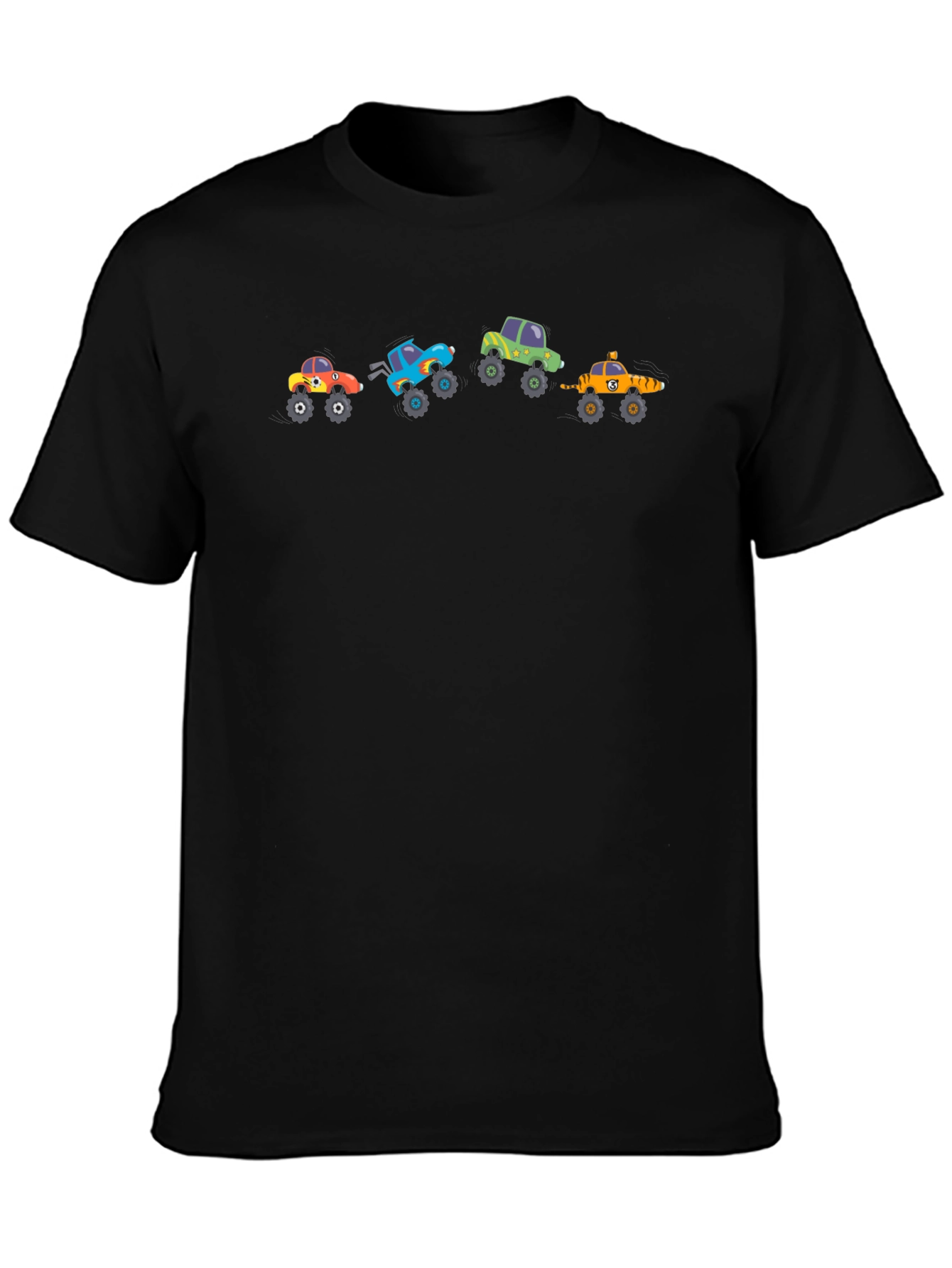 Black Monster Truck Graphic Black T-Shirt view 3