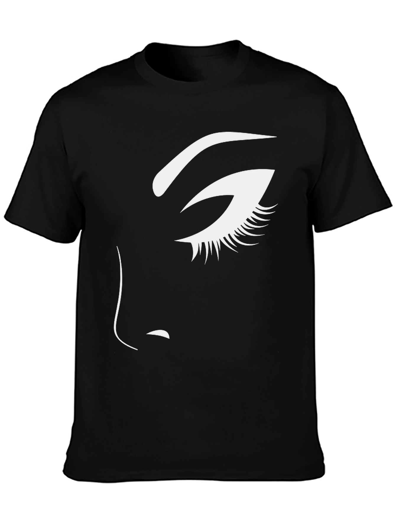 Black Seductive Eye Graphic Tee - Unisex Black Cotton Shirt view 3