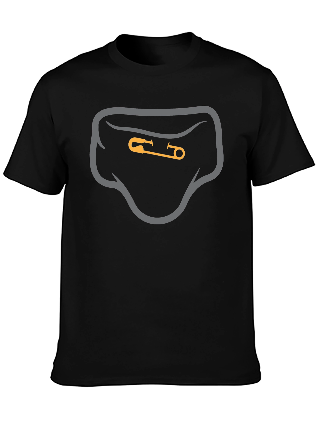 Black Diaper Pin Graphic T-Shirt - Quirky Novelty Tee view 3