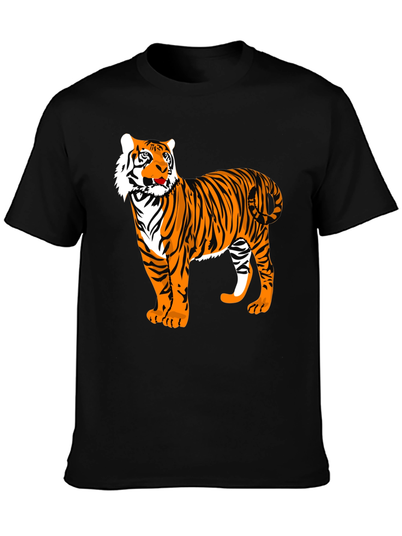 Black Bold Tiger Graphic Tee - Black Cotton view 3