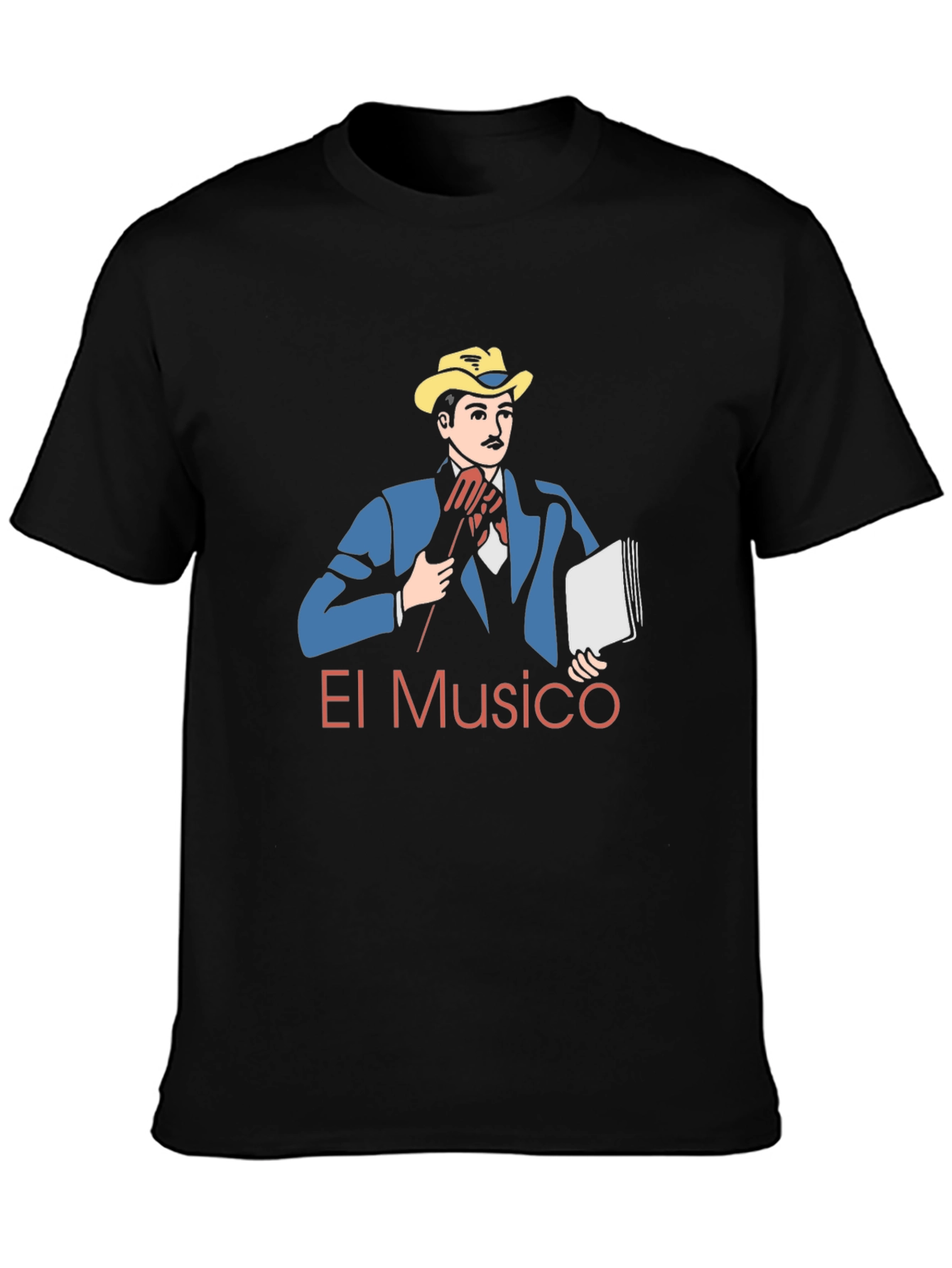 Black El Musico Graphic Tee - Stylish Musician Design view 3