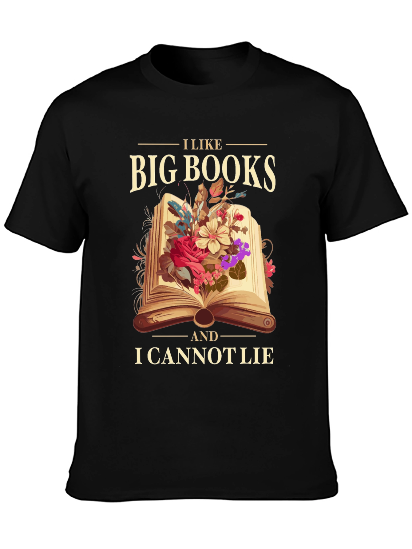 Black I Like Big Books T-Shirt view 3