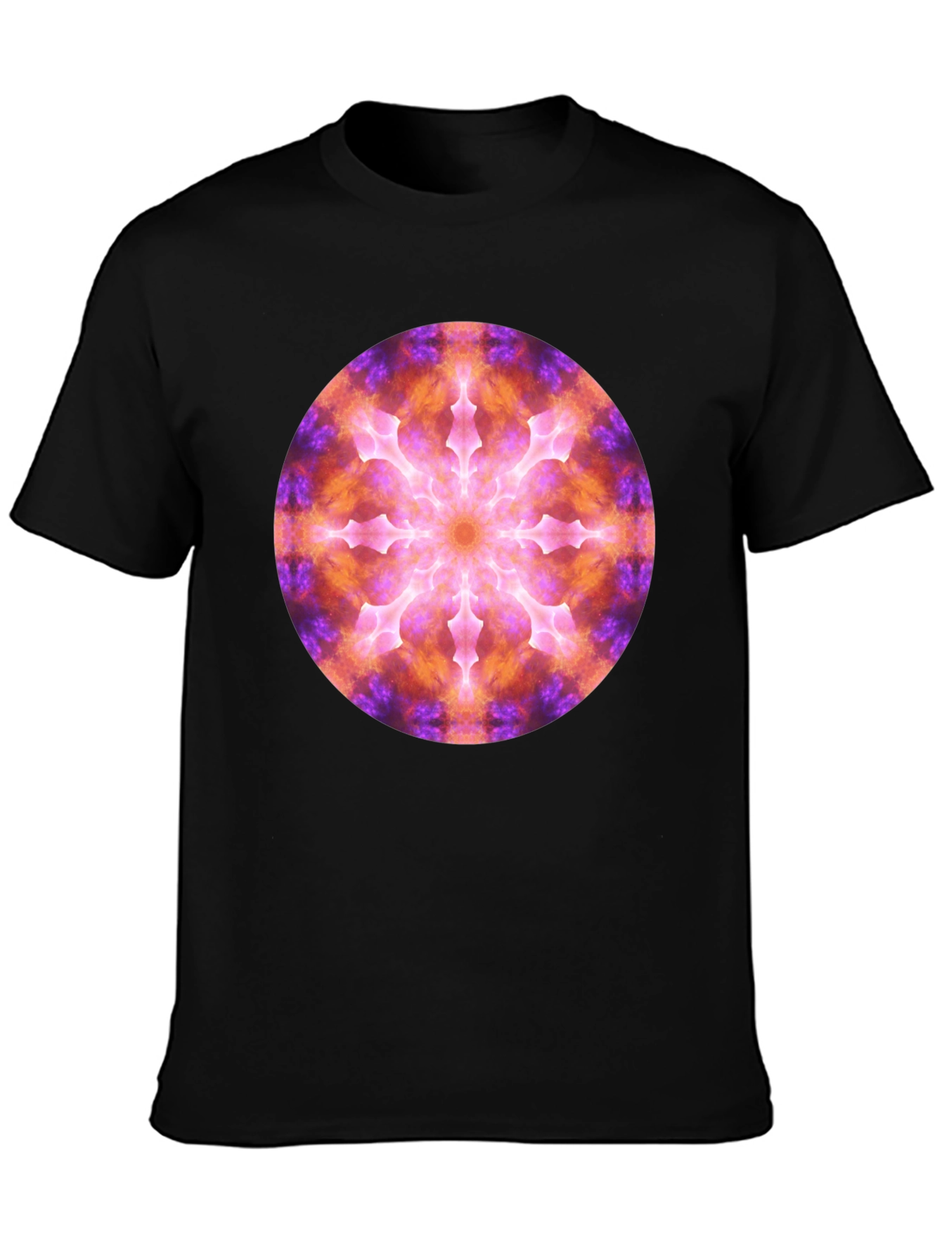 Black Cosmic Mandala Graphic Black T-Shirt view 3