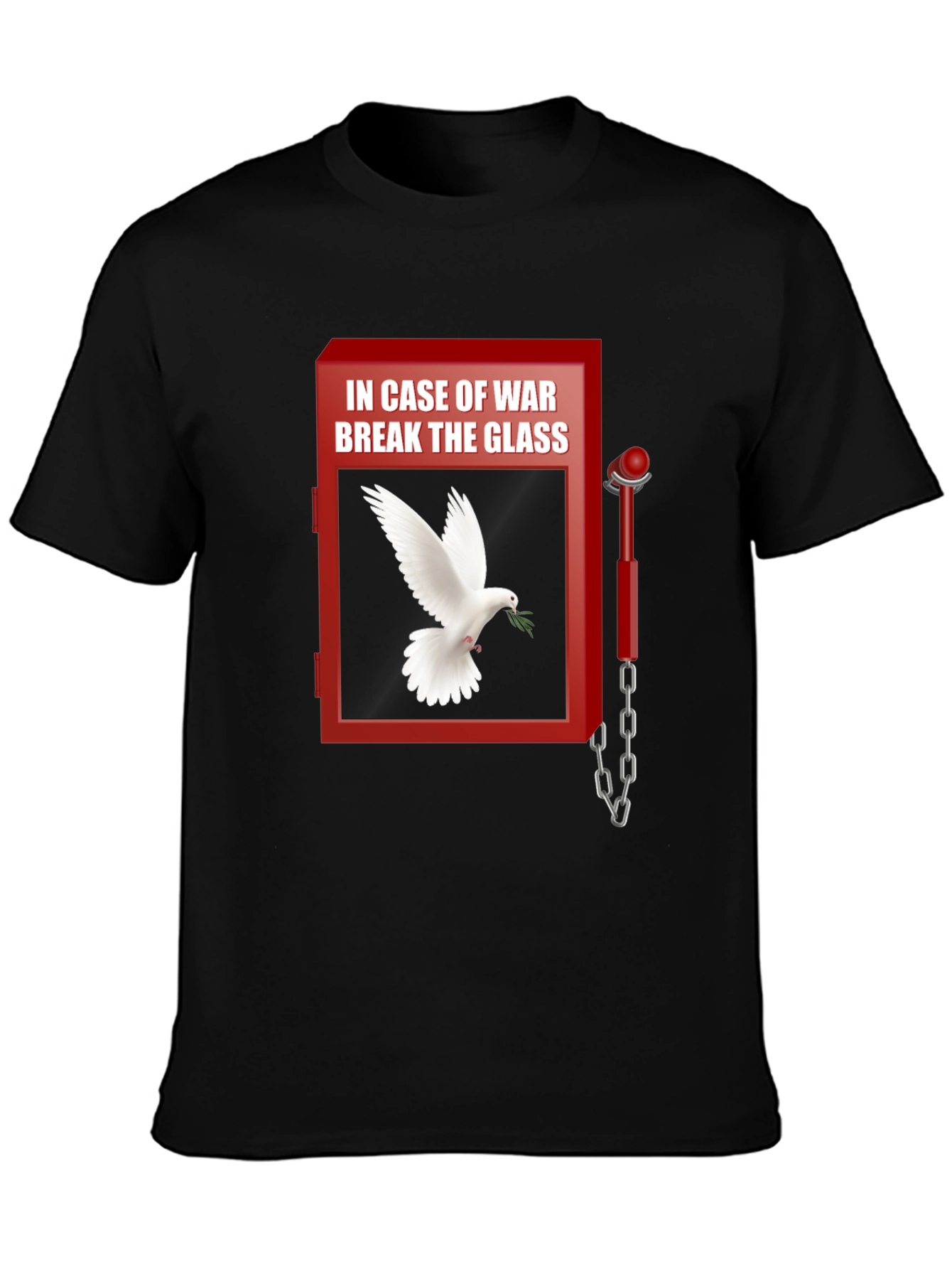 Black Peace Dove T-Shirt - Break Glass In Case of War view 3
