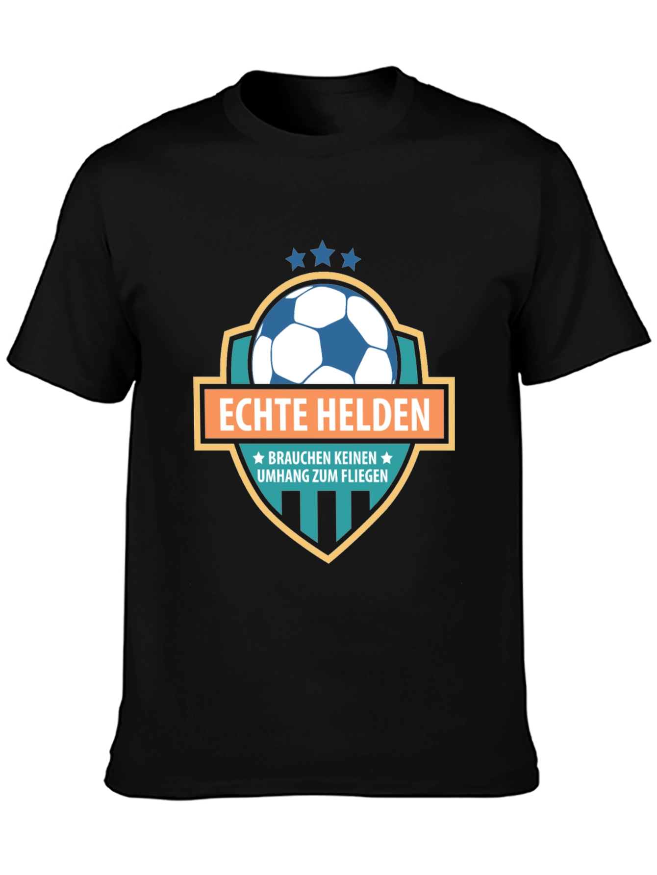 Black Echte Helden Soccer T-Shirt view 3