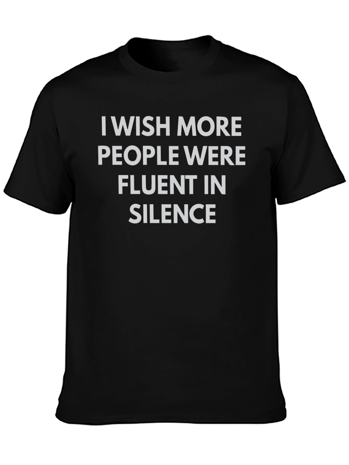Black Fluent in Silence T-Shirt - Soft Cotton Tee view 3
