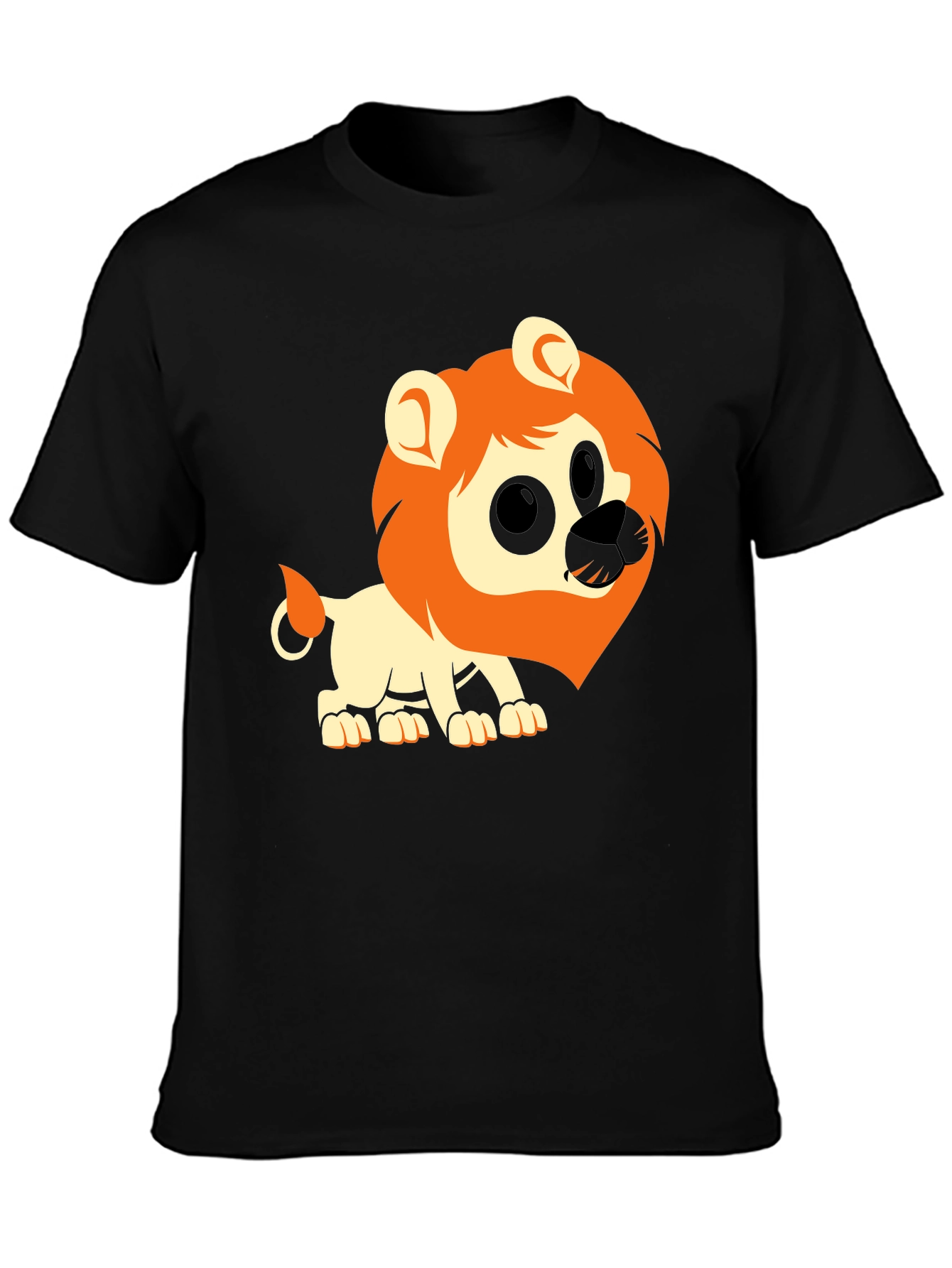 Black Lion Graphic Tee - Black Cotton Casual T-Shirt view 3