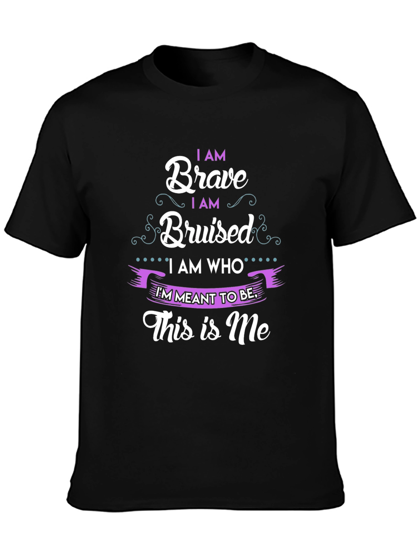 Black I am Brave Bruised T-Shirt view 3