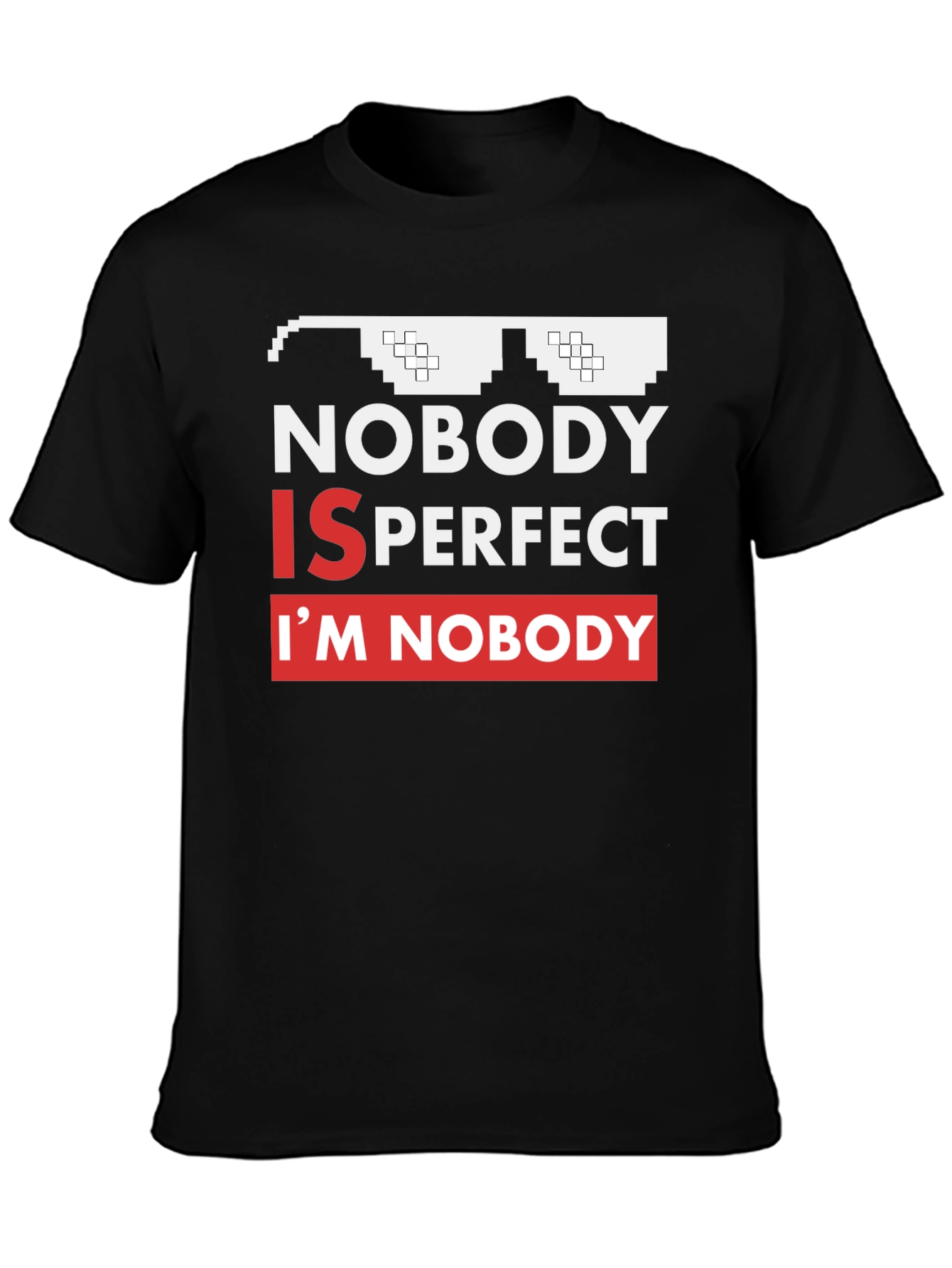 Black Nobody Is Perfect Funny Graphic Tee view 3