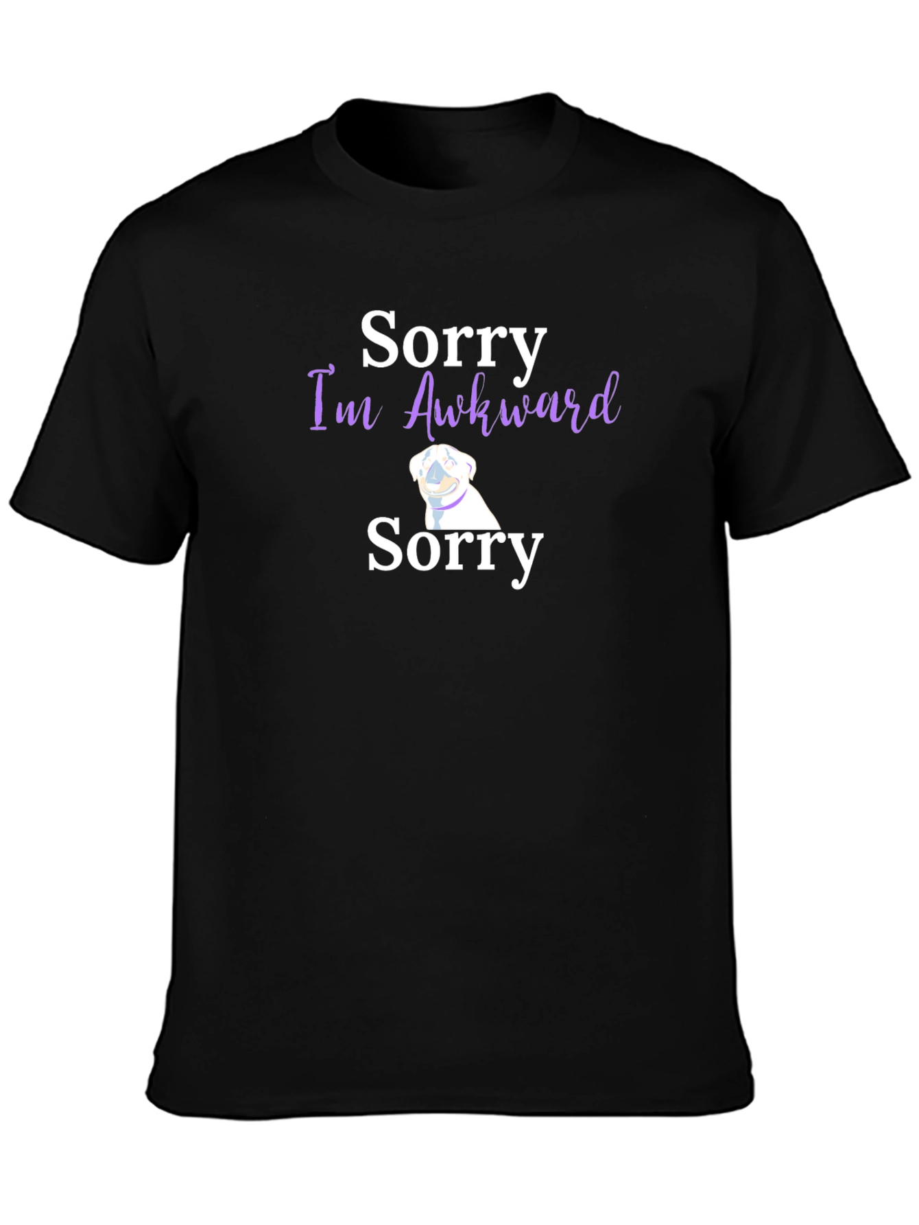 Black Sorry I'm Awkward Graphic T-Shirt view 3