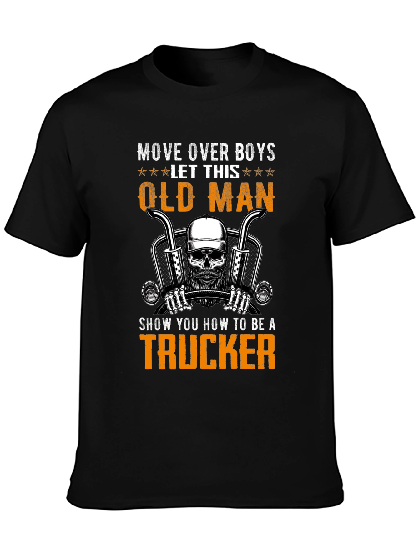 Black Trucker Old Man T-Shirt view 3