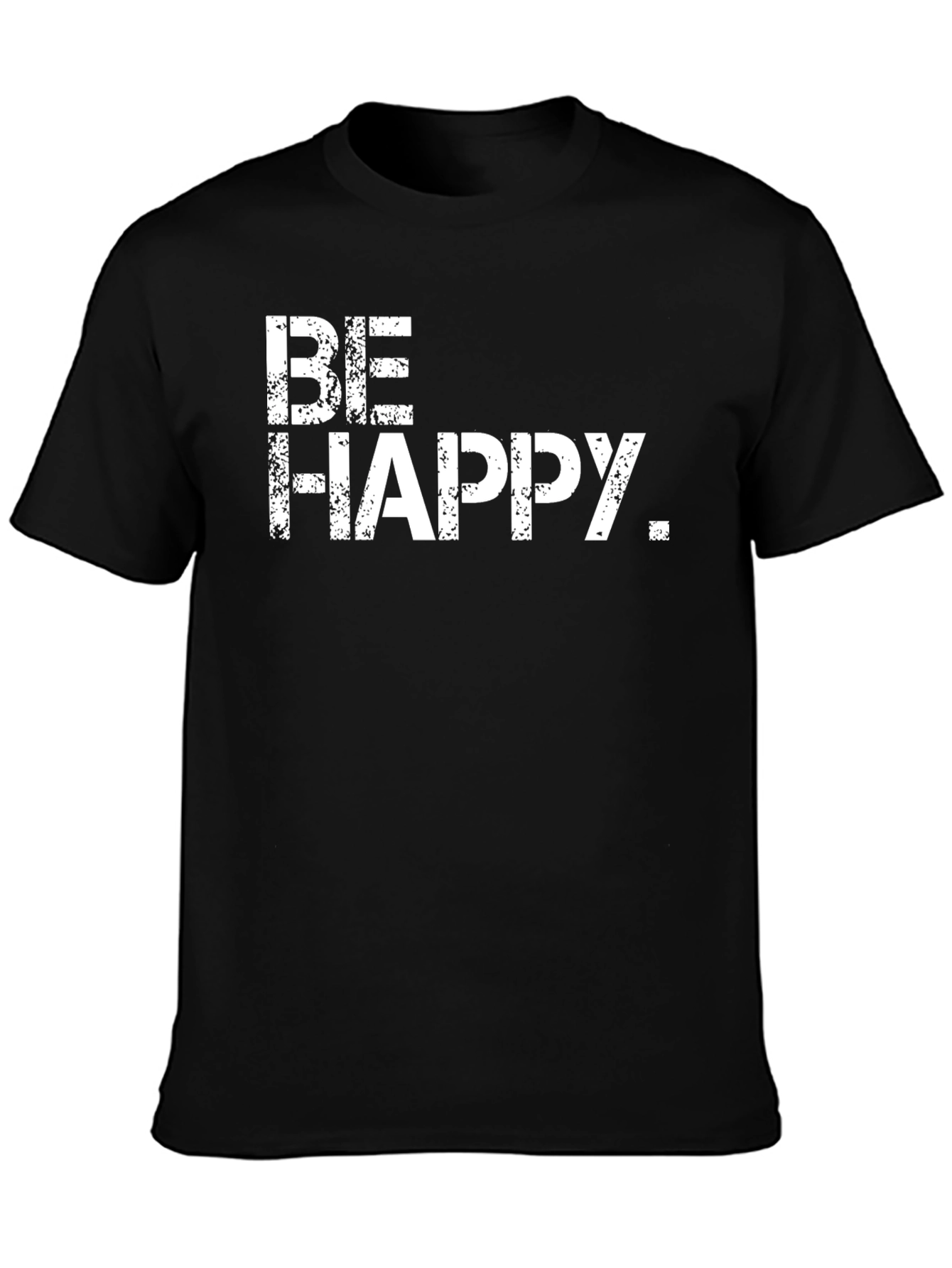 Black Be Happy Graphic T-Shirt - Black Casual Tee view 3