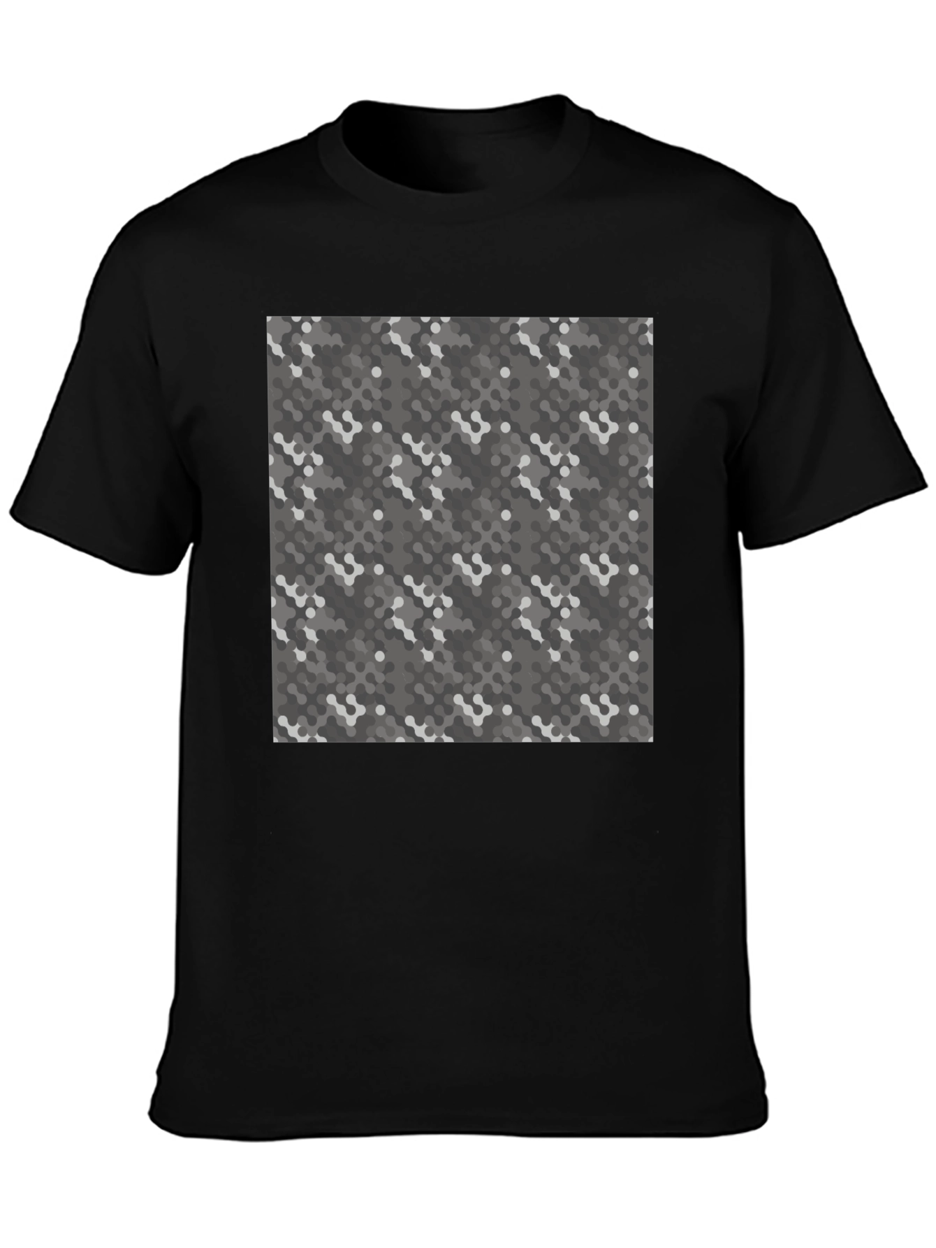 Black Urban Camo Print Black Tee - Modern Style view 3