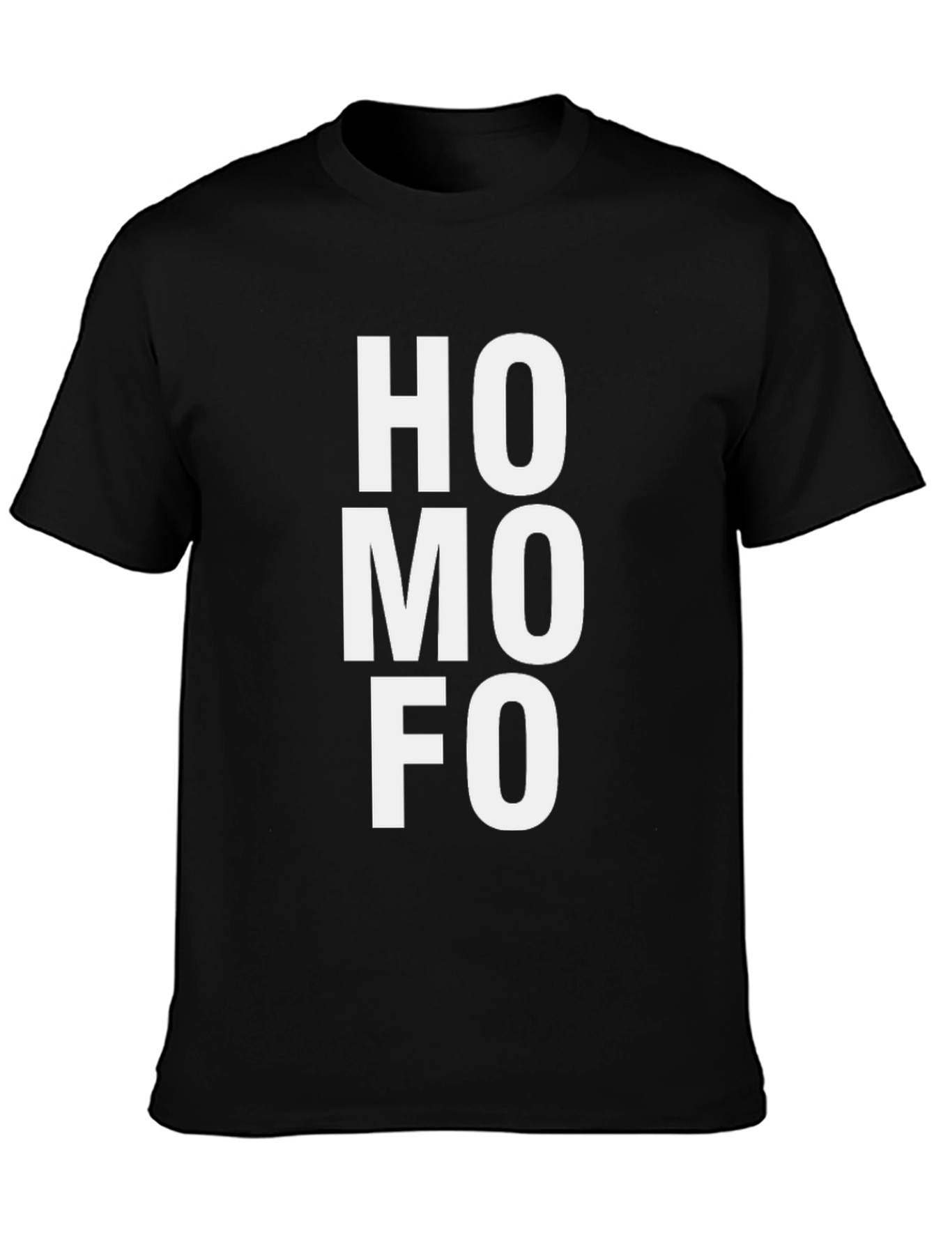 Black HOMOFO Graphic Tee - Bold Statement Shirt view 3